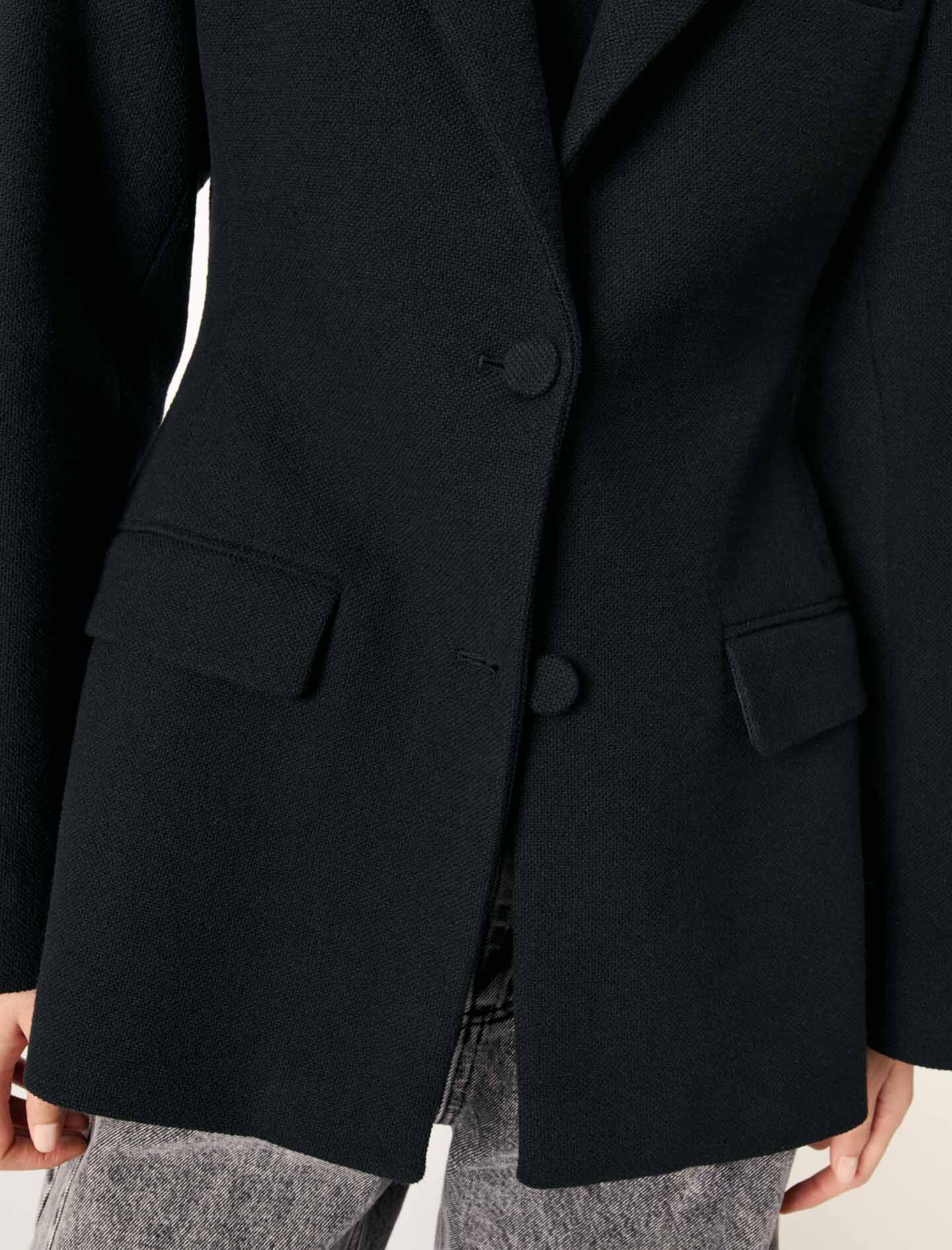 Slim-fit suit jacket Black / Gray For Women | Maje