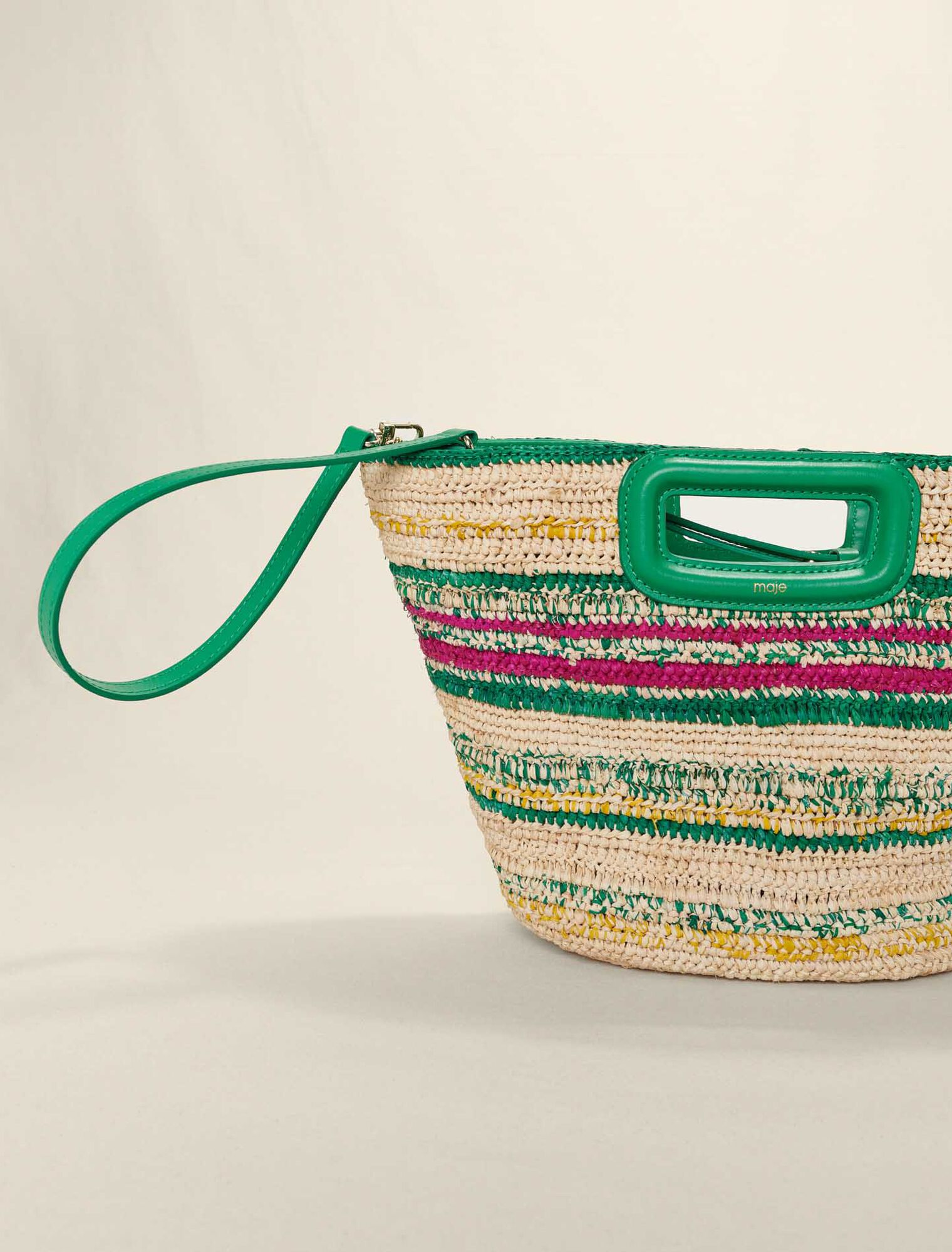 Mini striped raffia basket
