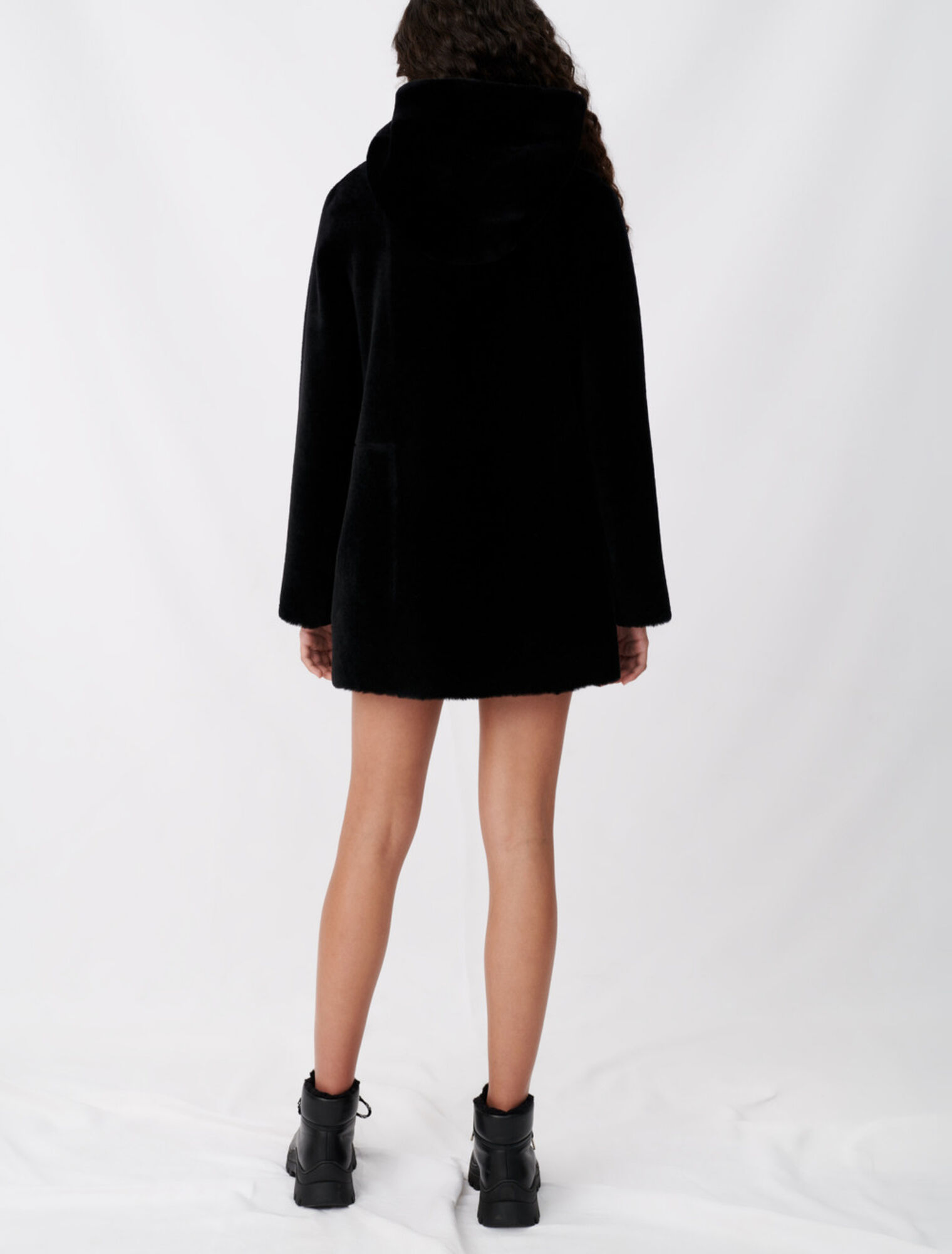 Reversible shearling coat 