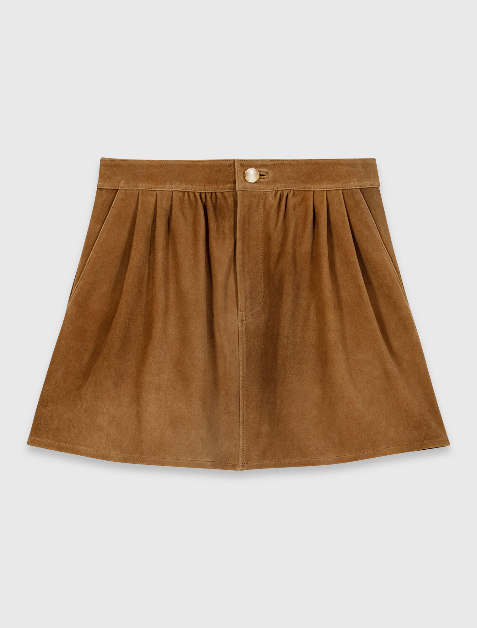 Short suede skirt