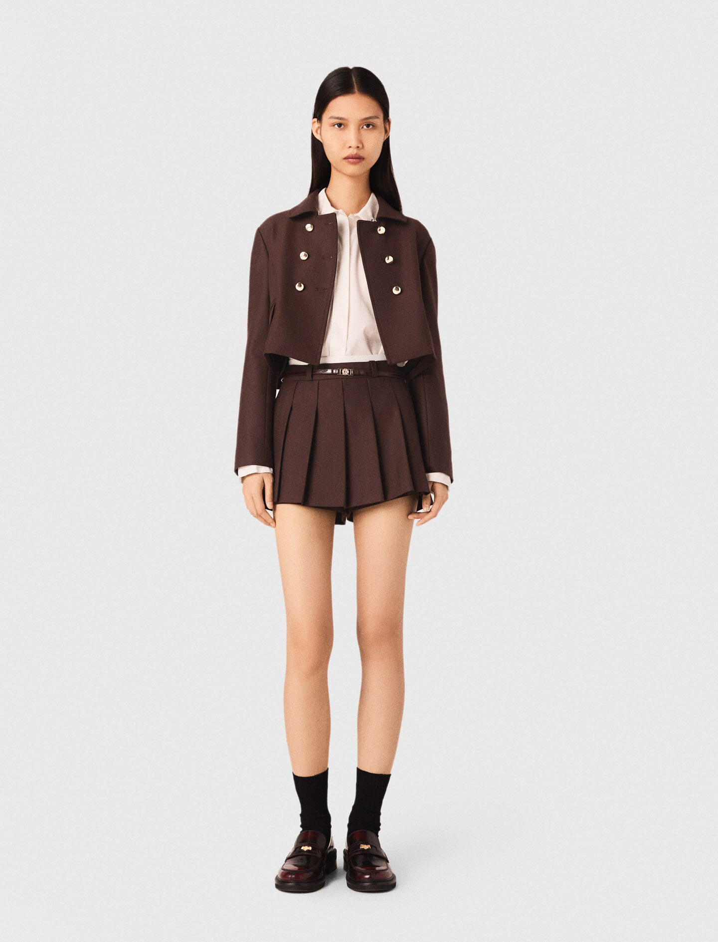 MJ Short checked jacket Natural For Women | Maje