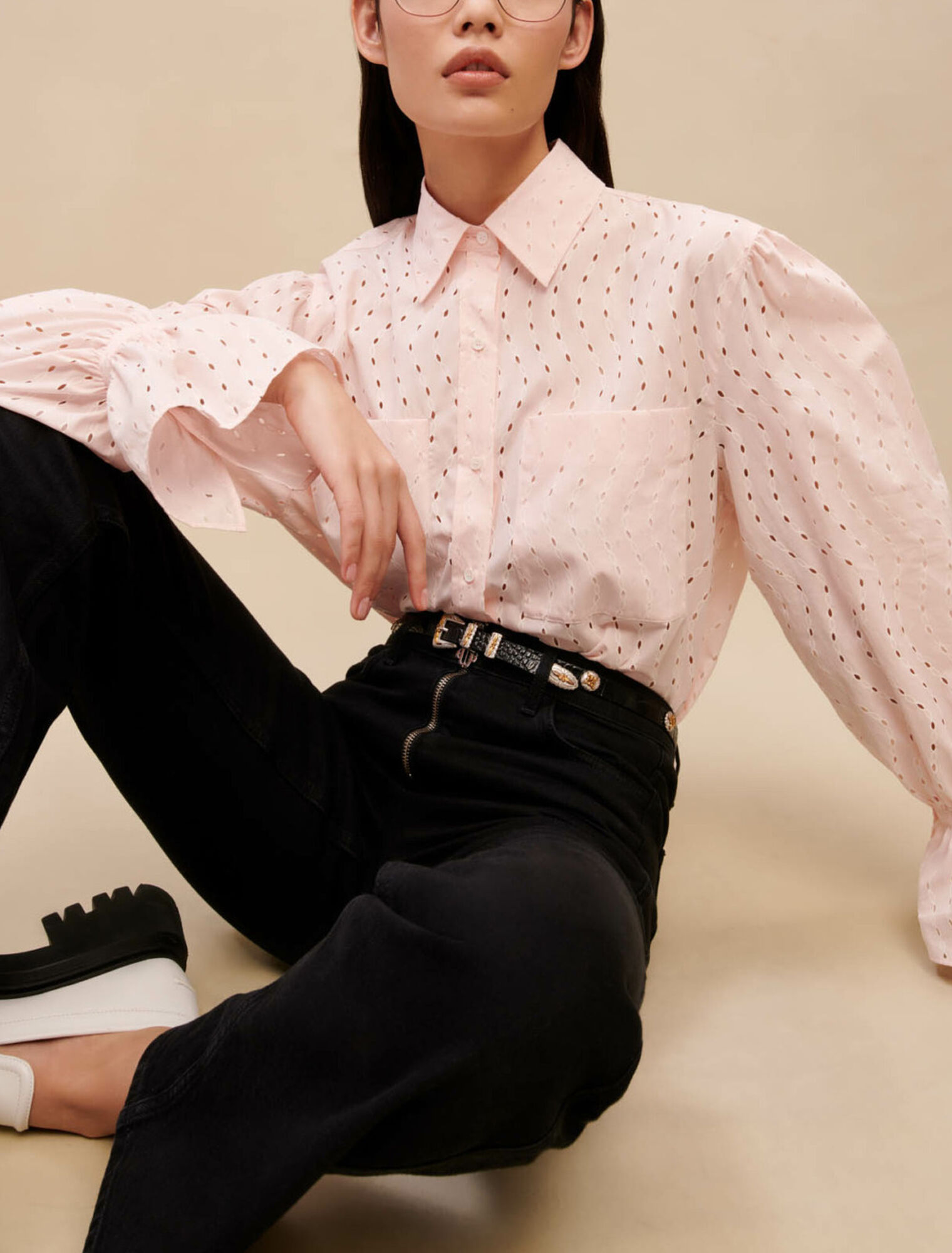 Pink broderie anglaise shirt