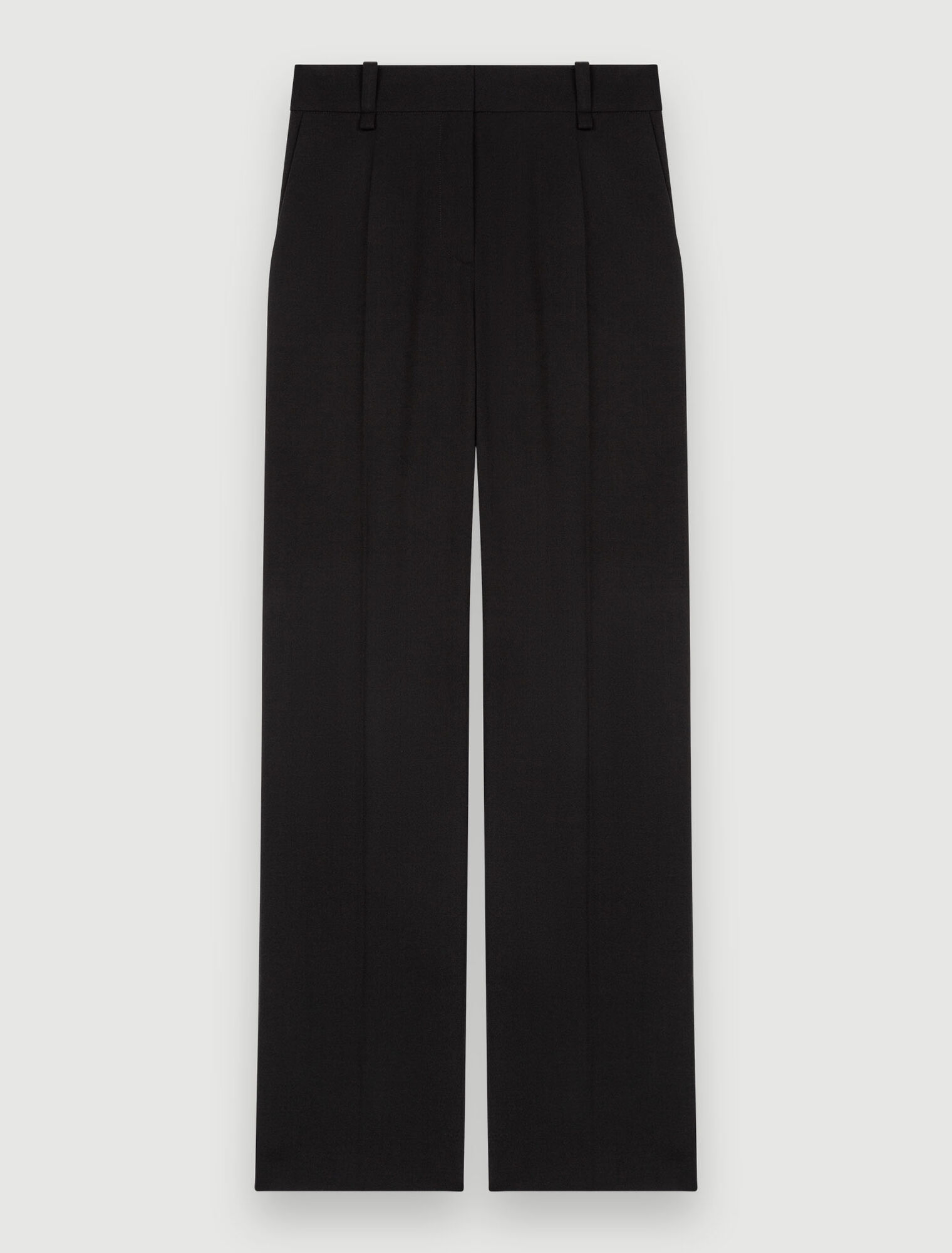 Wide-leg black suit trousers