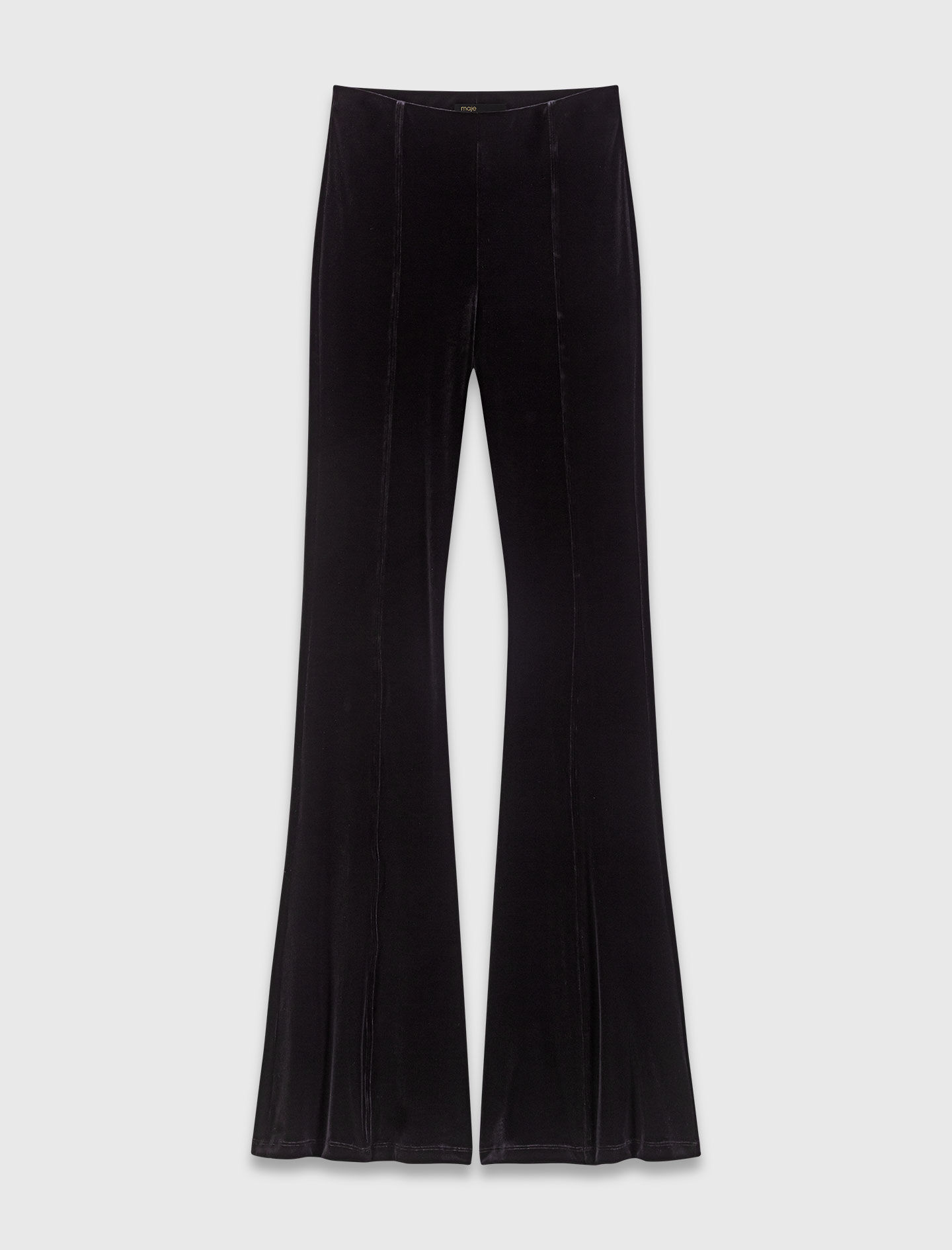 Stretch velour trousers Black / Gray For Women | Maje