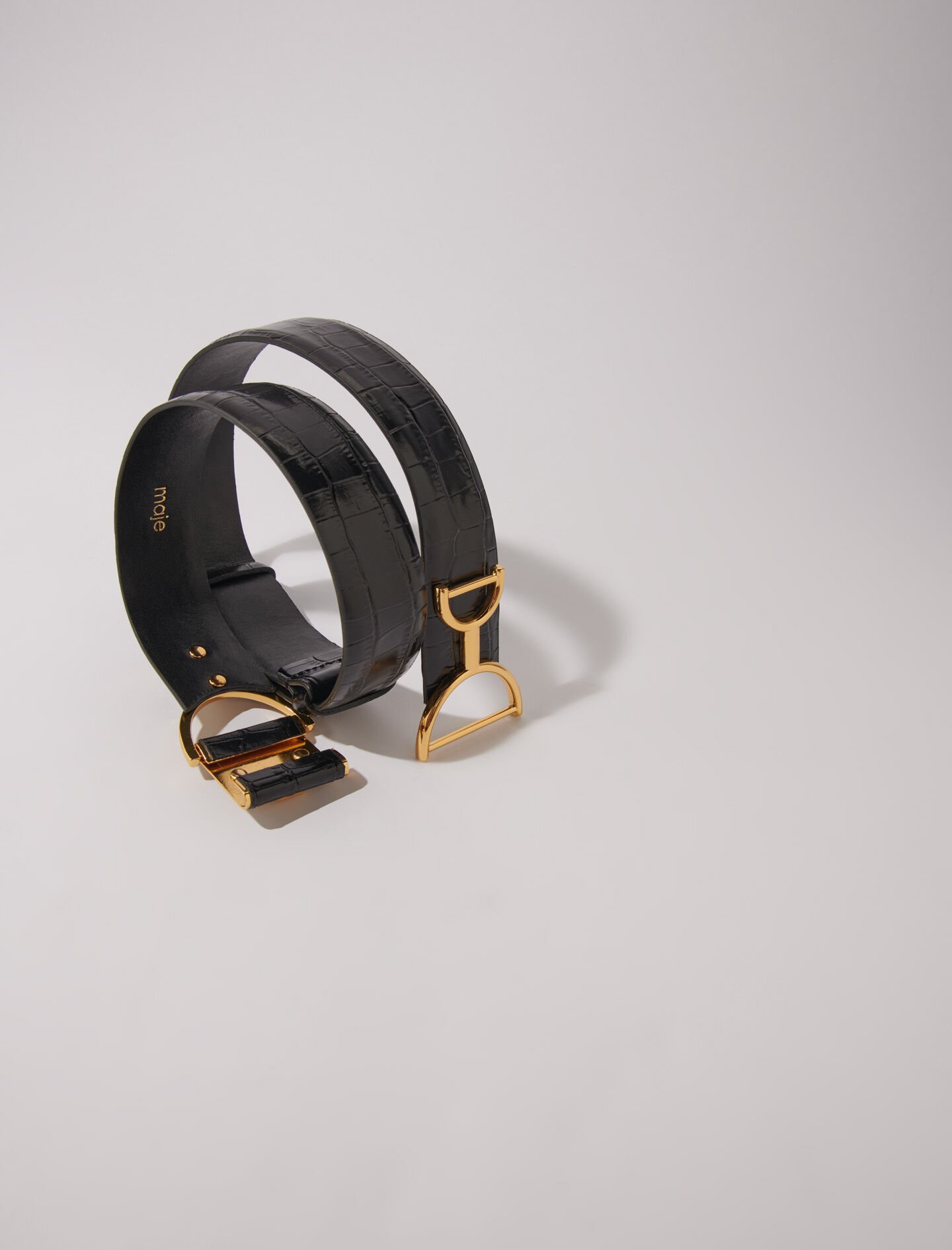 素晴らしい品質 Wide Maje | Women For Gray / Black belt leather smooth 小物