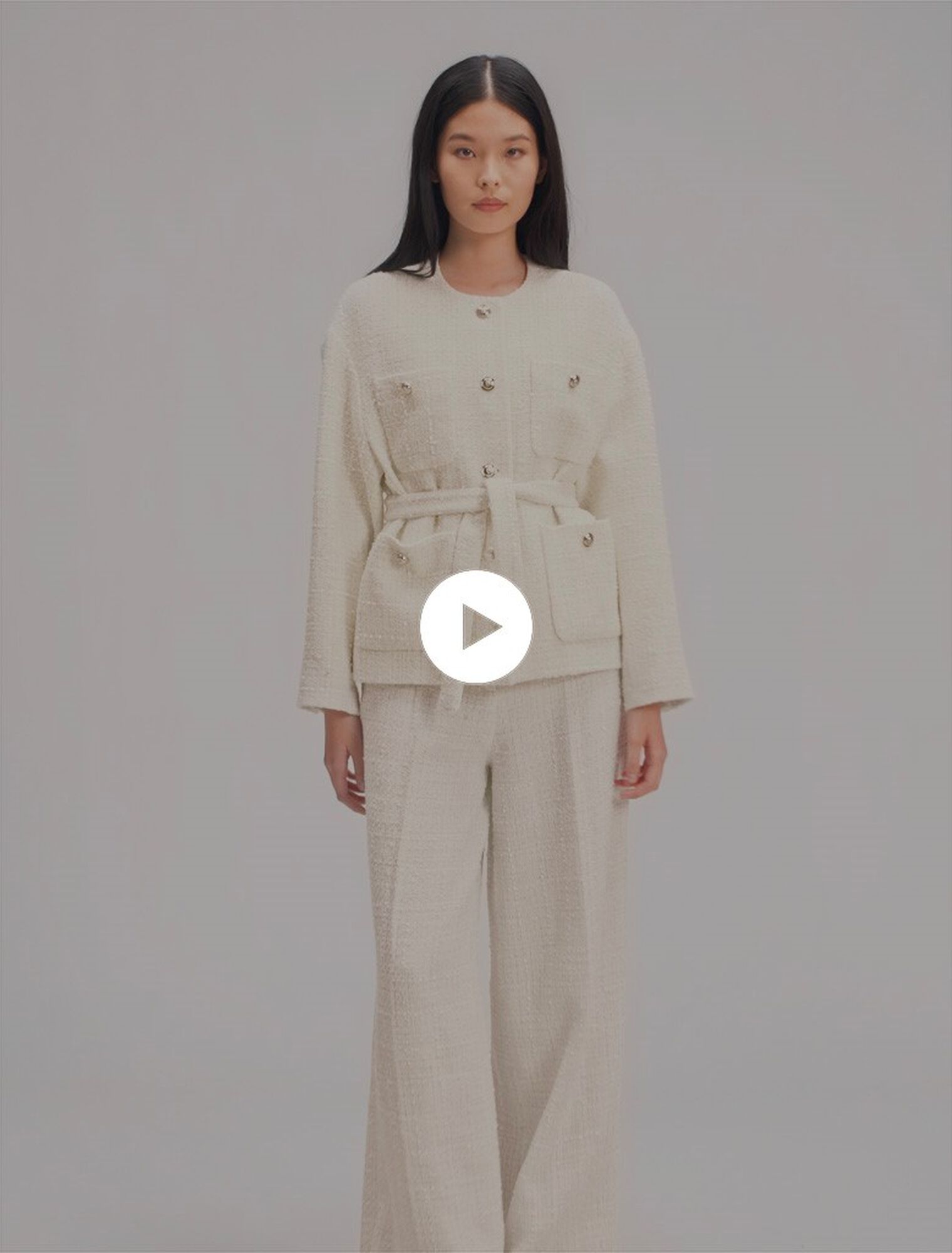 Belted tweed jacket