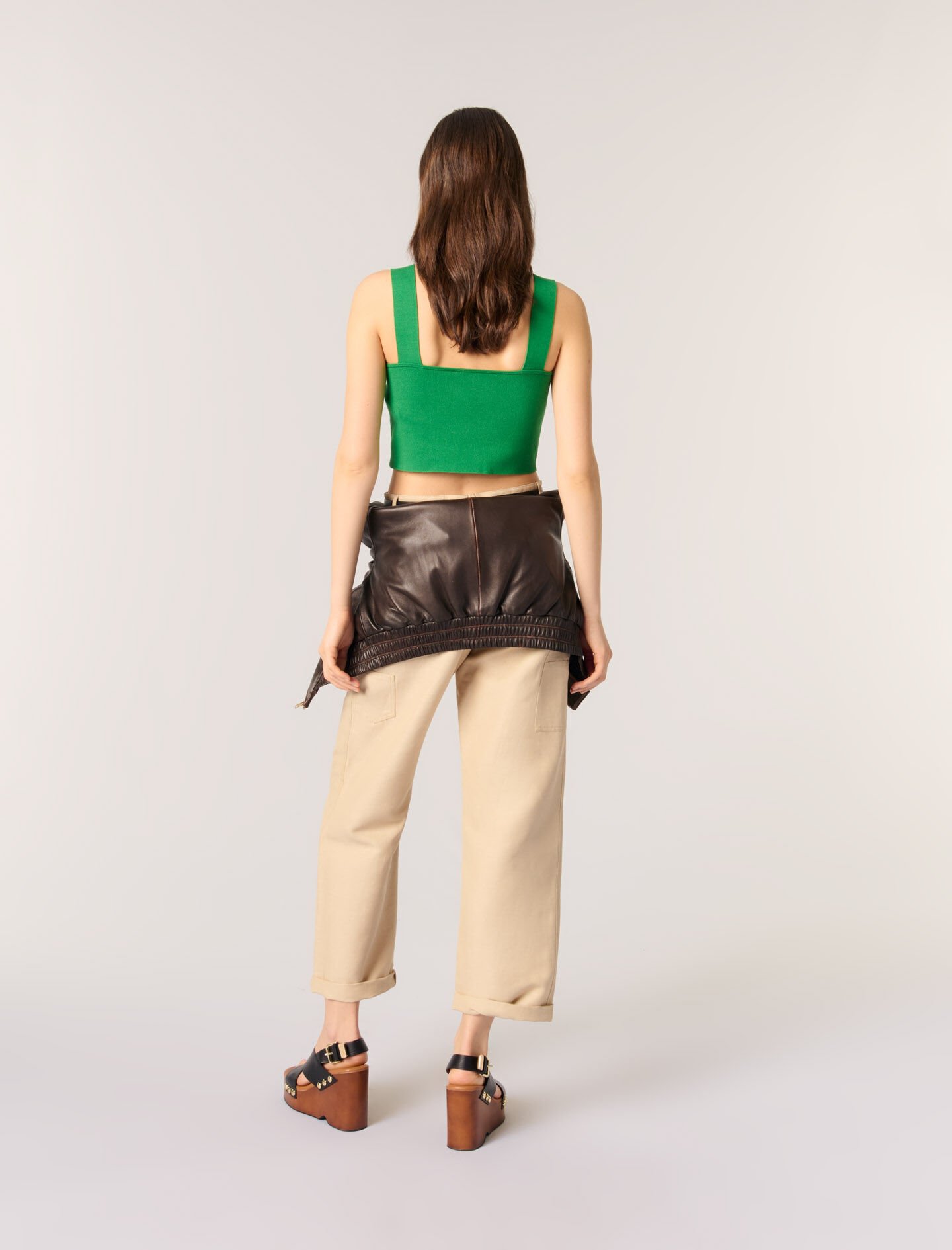 MAJE 売れ筋商品|||マージュ Tシャツ トップス レディース T-shirts Green Palm crystal T-shirt Green for Women | Maje