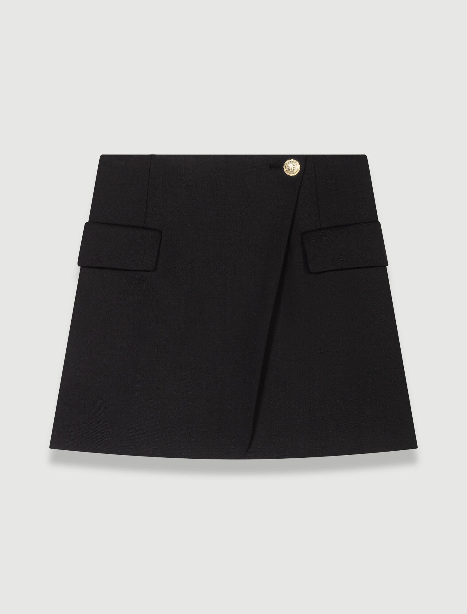 Asymmetric wrap skirt