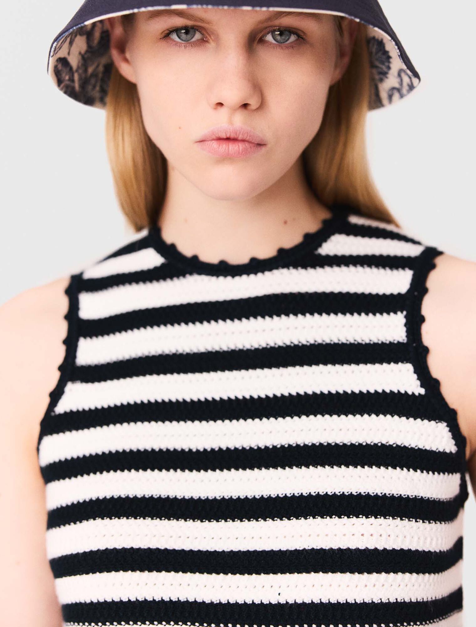 Crochet-knit top