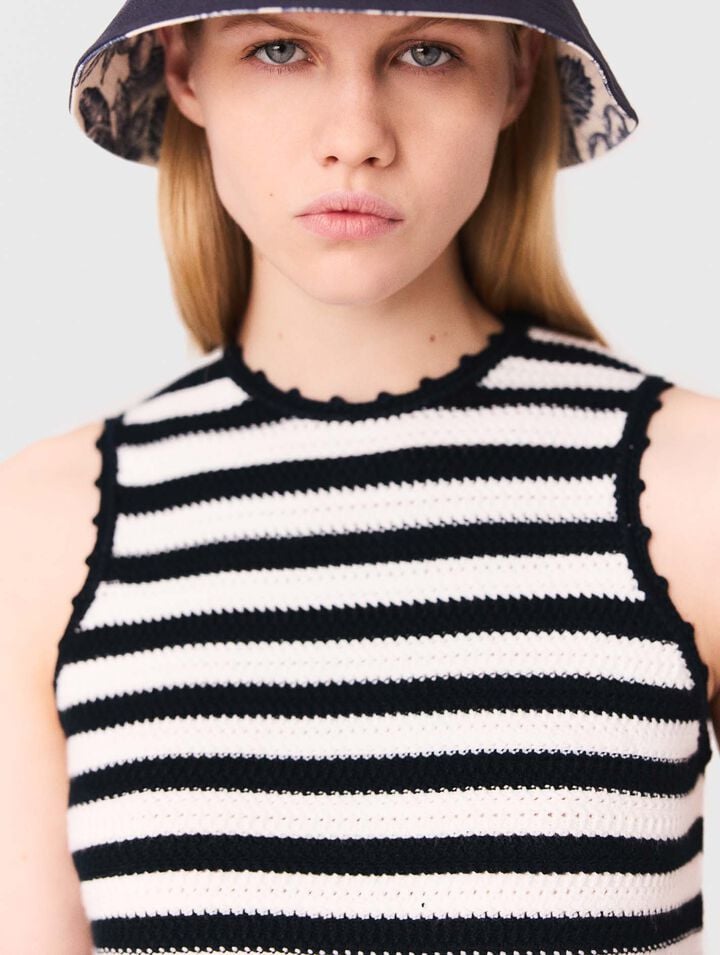 Crochet-knit top