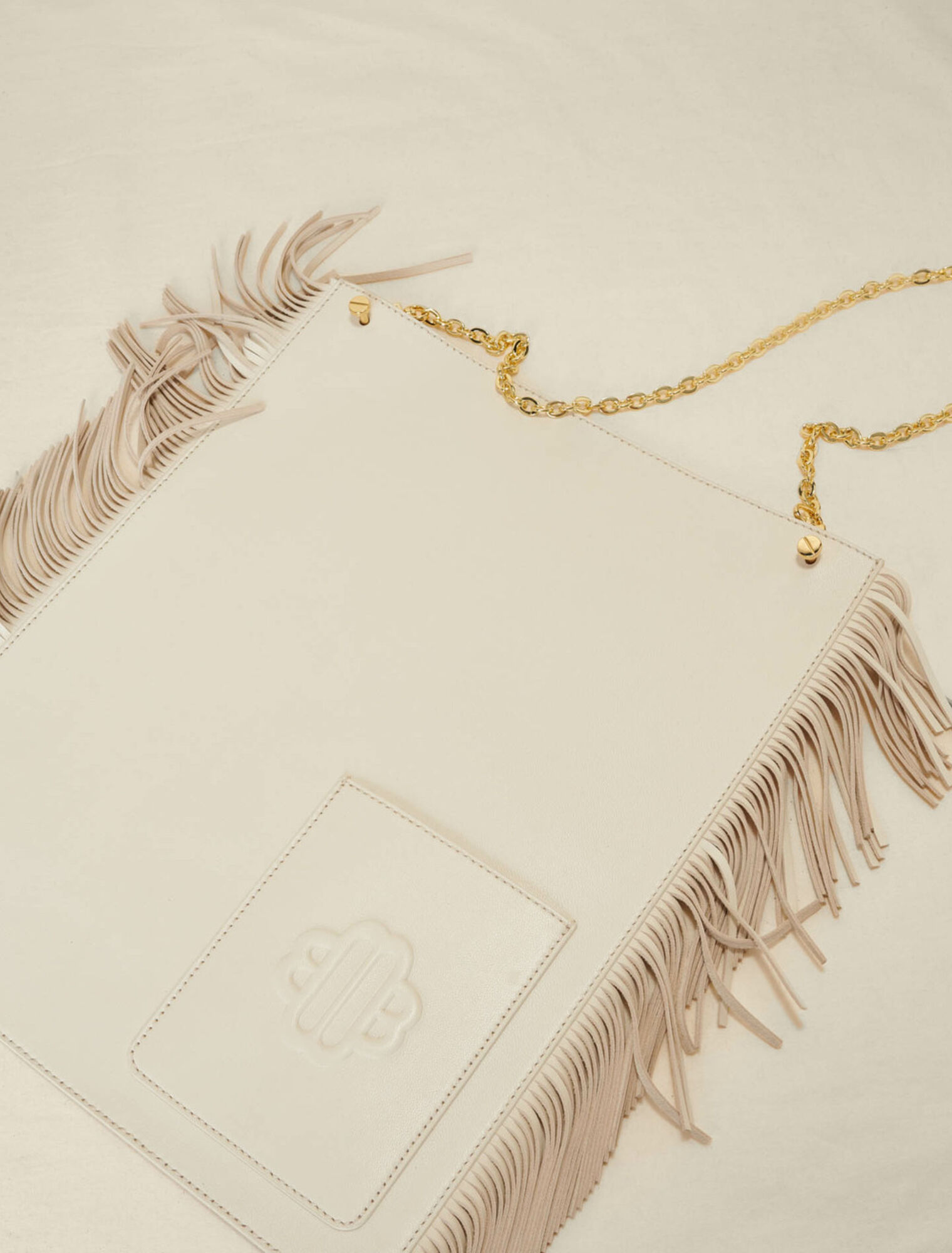 Clover fringed leather bag