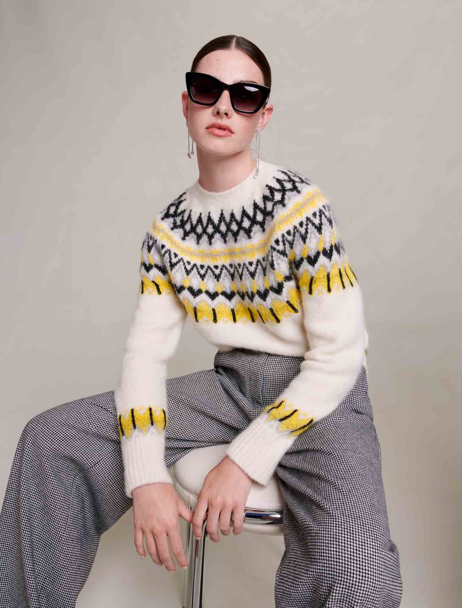 Jacquard wool jumper