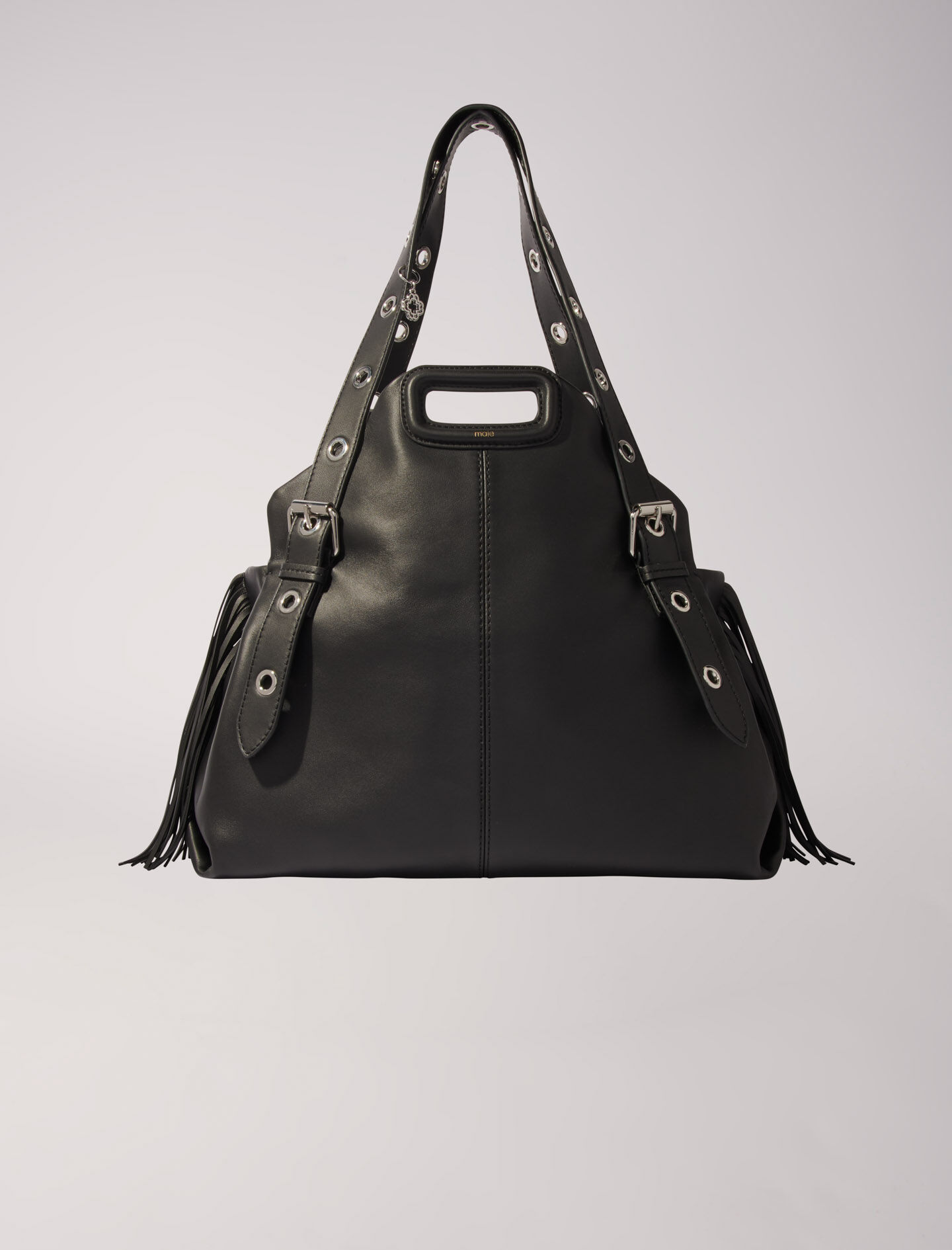 Plain leather Miss M XL bag Black / Gray For Women | Maje