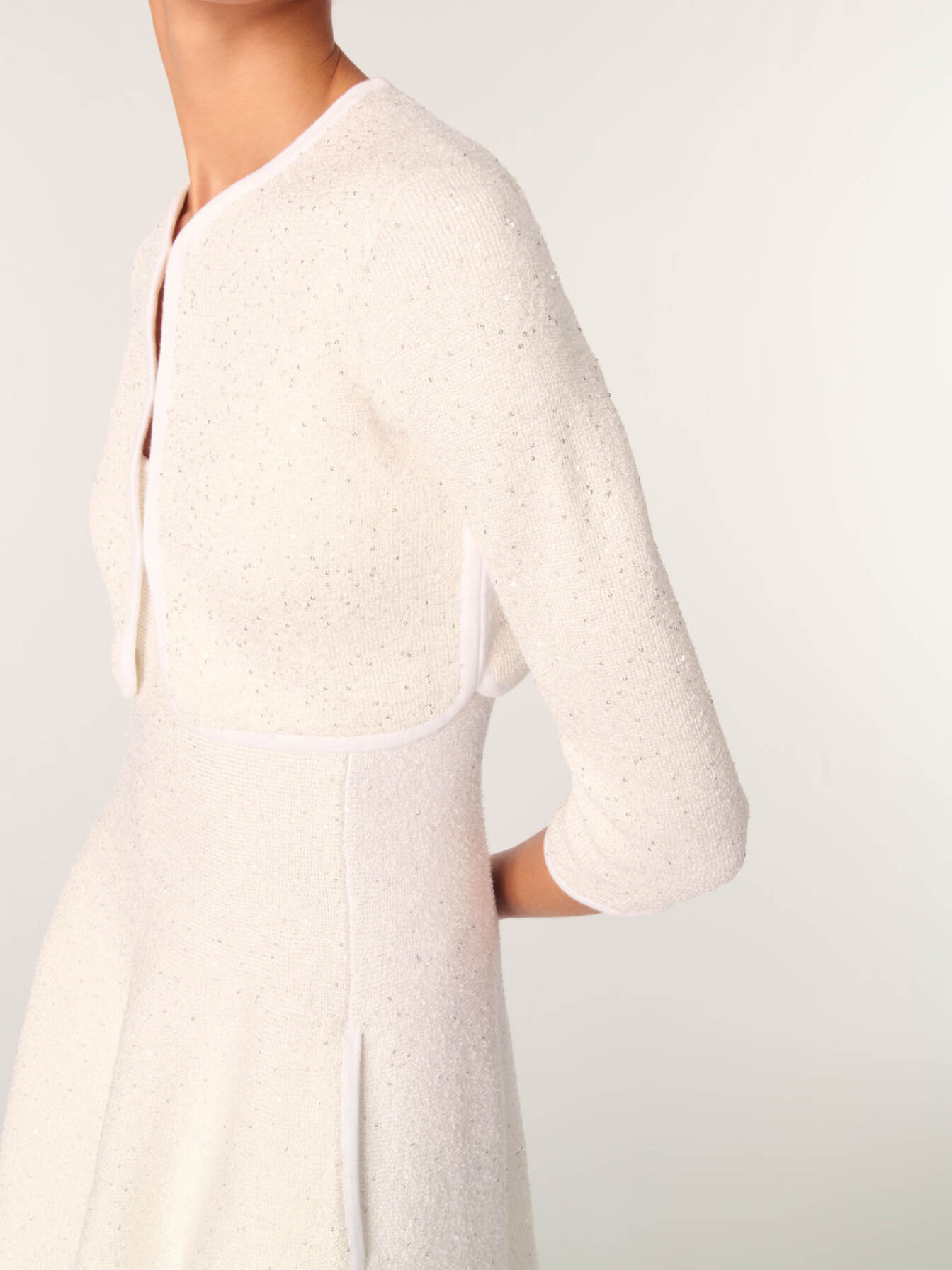 Cropped cardigan with rhinestones