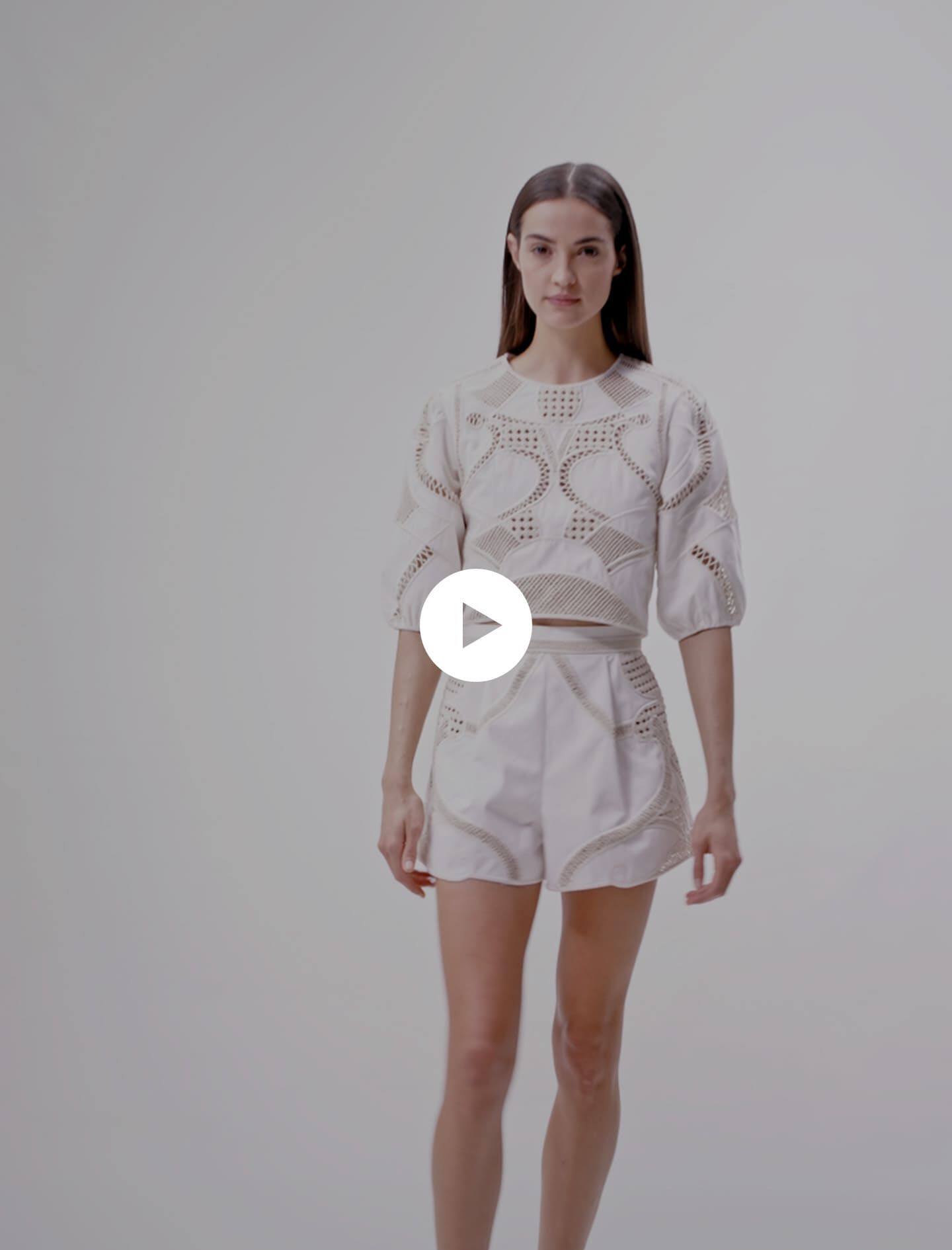 Openwork cotton crop top