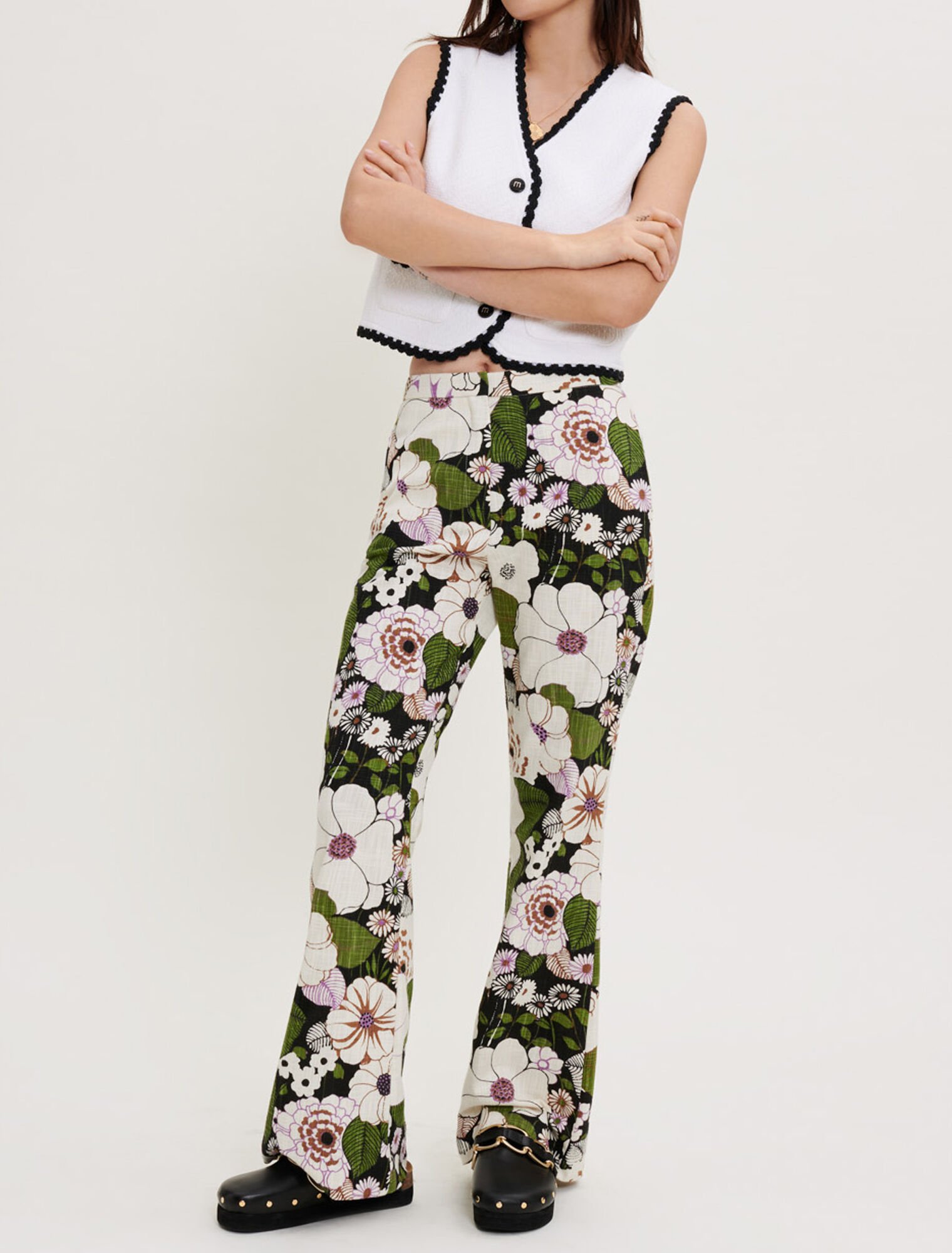 70s Floral print trousers