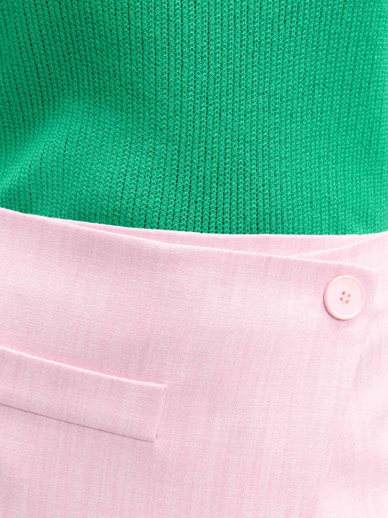 Pointelle knit crochet polo