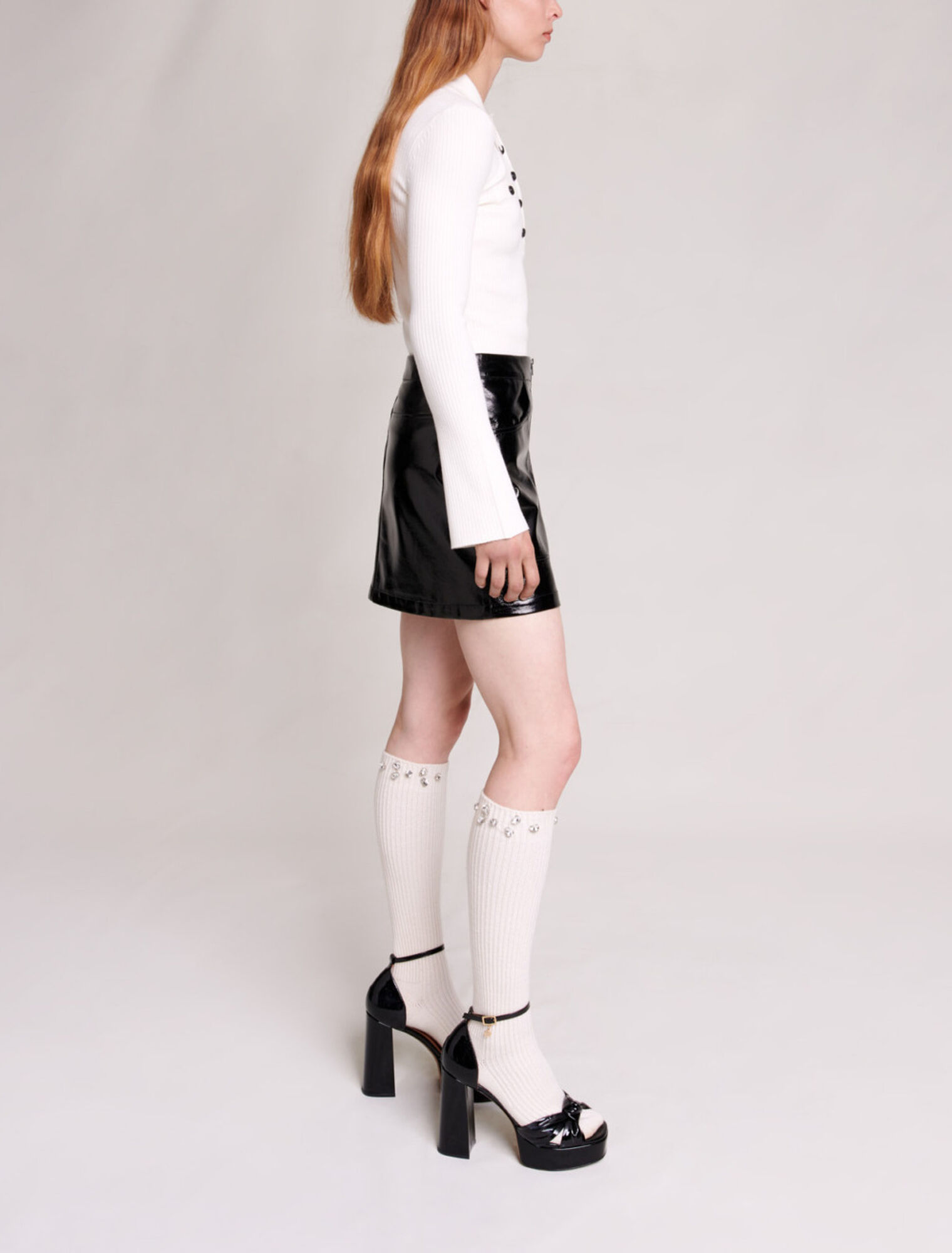 Short vinyl skirt
