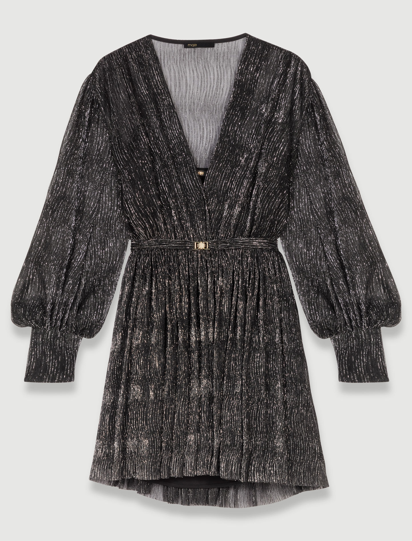 ワンピース maje paris Cutout shirred taffeta dress MAJE Cutout shirred taffeta midi dress | THE OUTNET