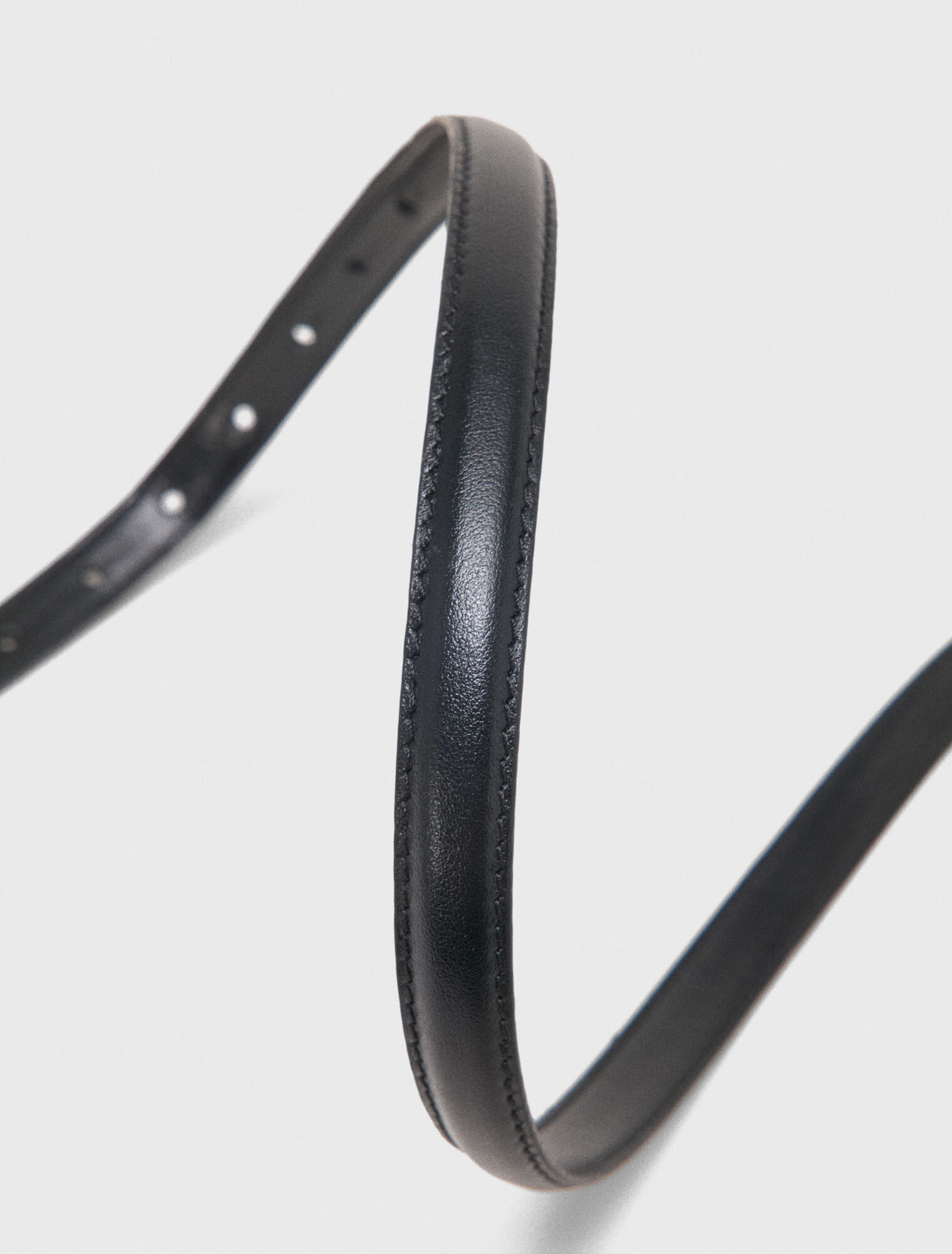 Slim leather belt