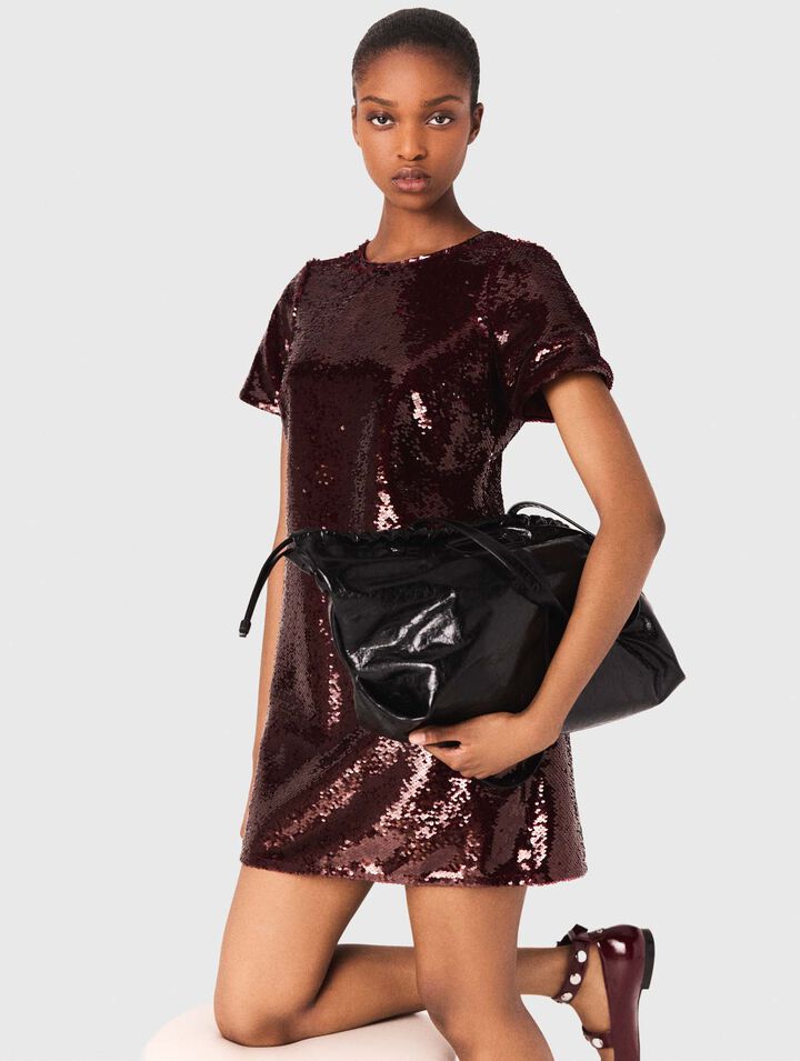 Sequin-embroidered short dress
