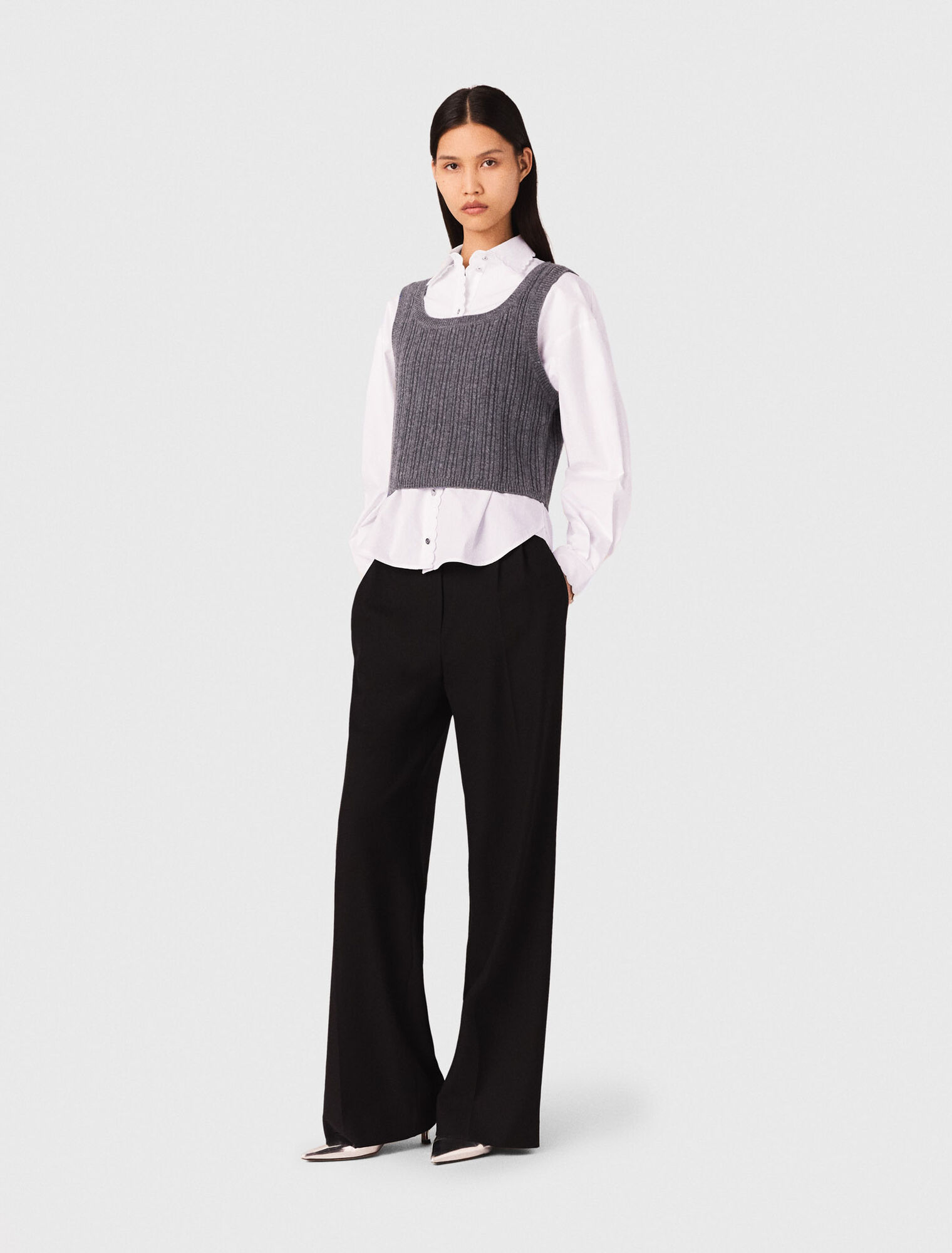 Wide-leg suit trousers