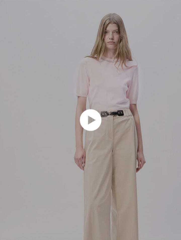 Wide-leg cotton pants