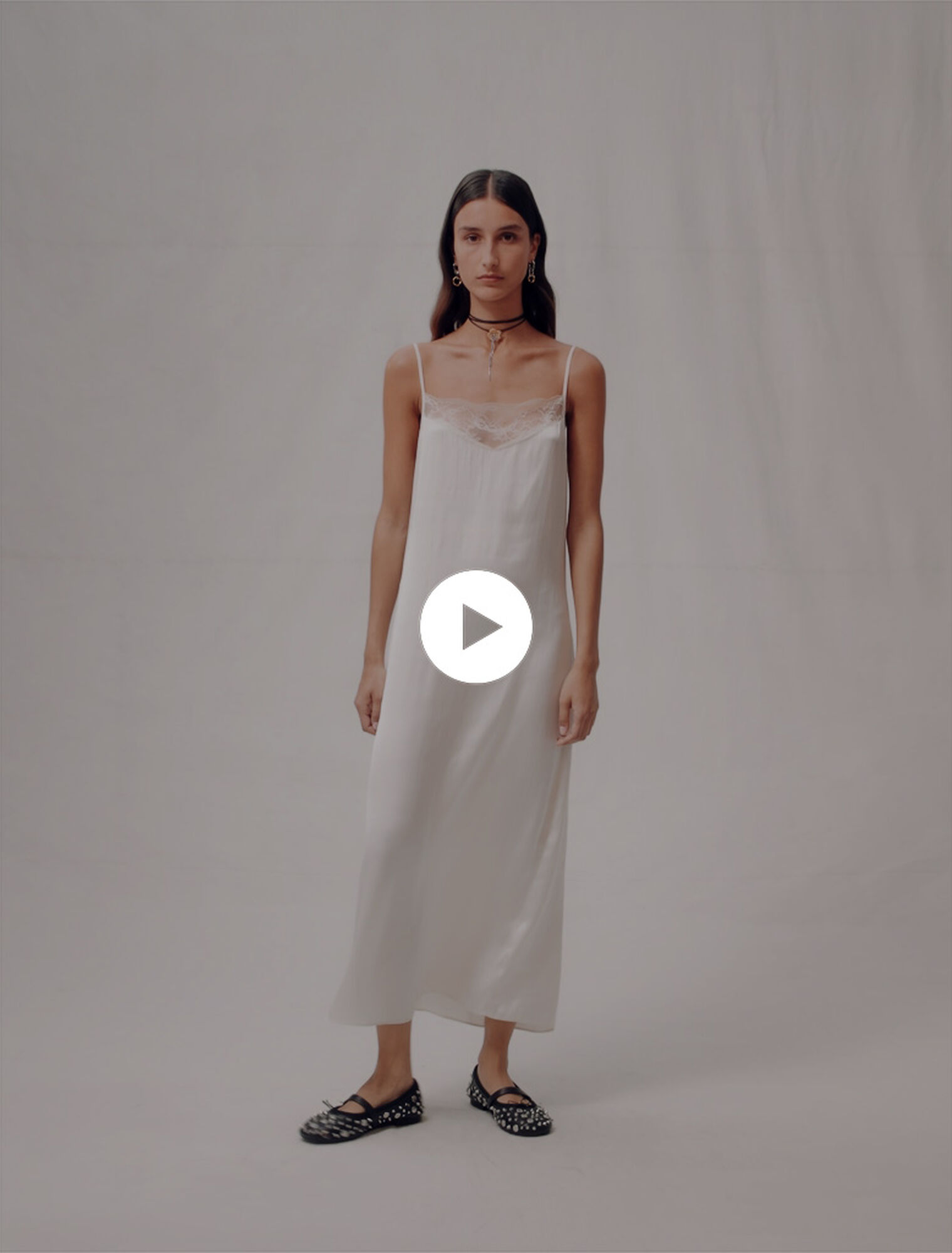 Long satin dress