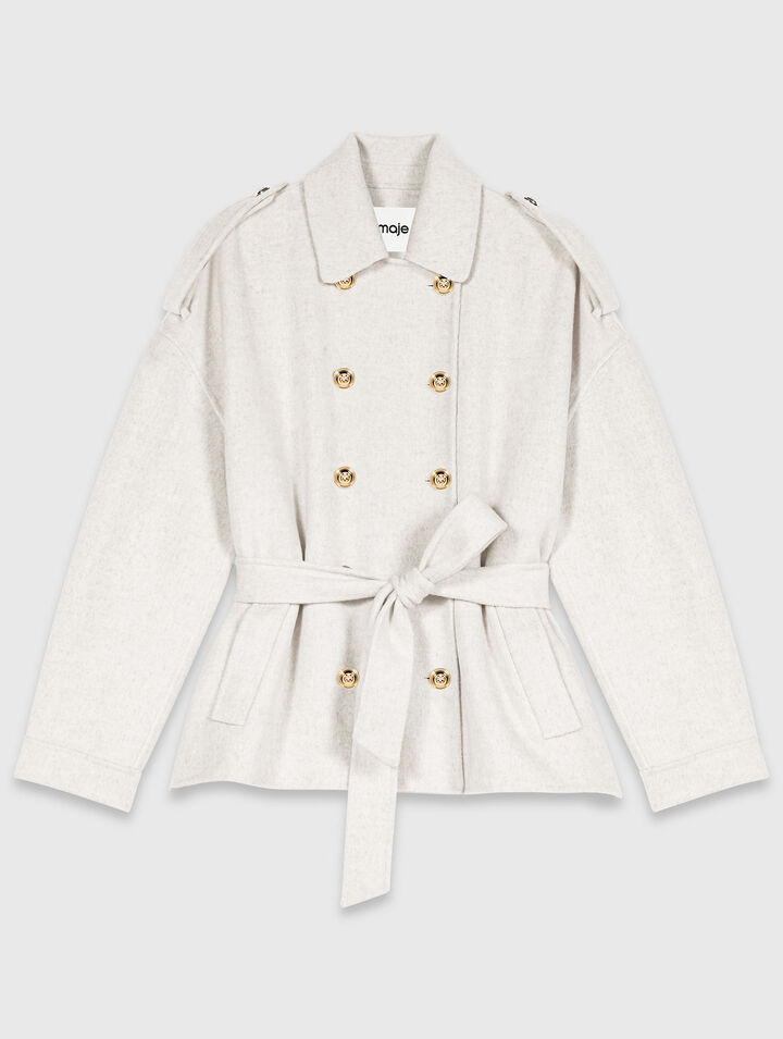 Double-faced mid-length coat