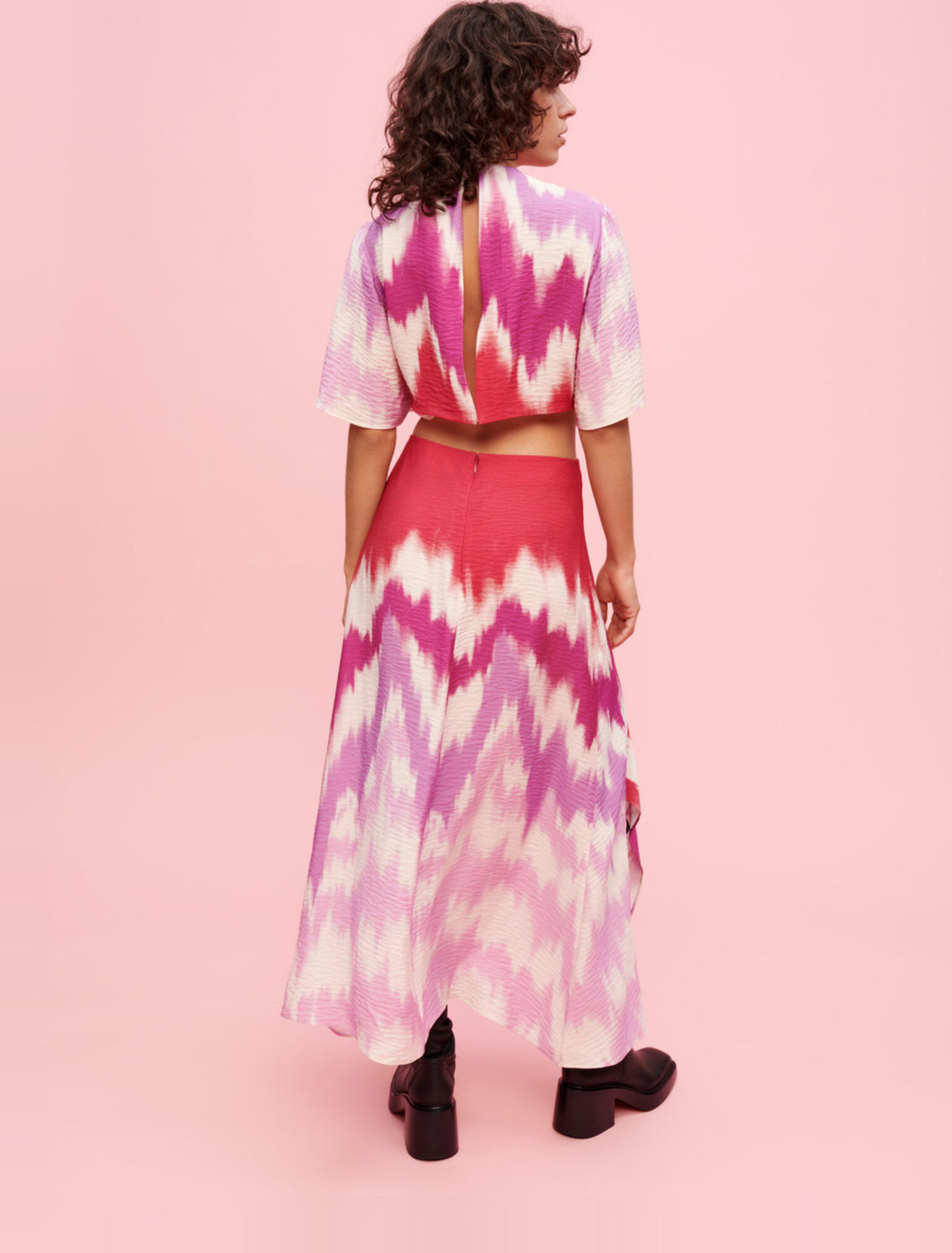 Tie and Dye asymmetrical scarf dress