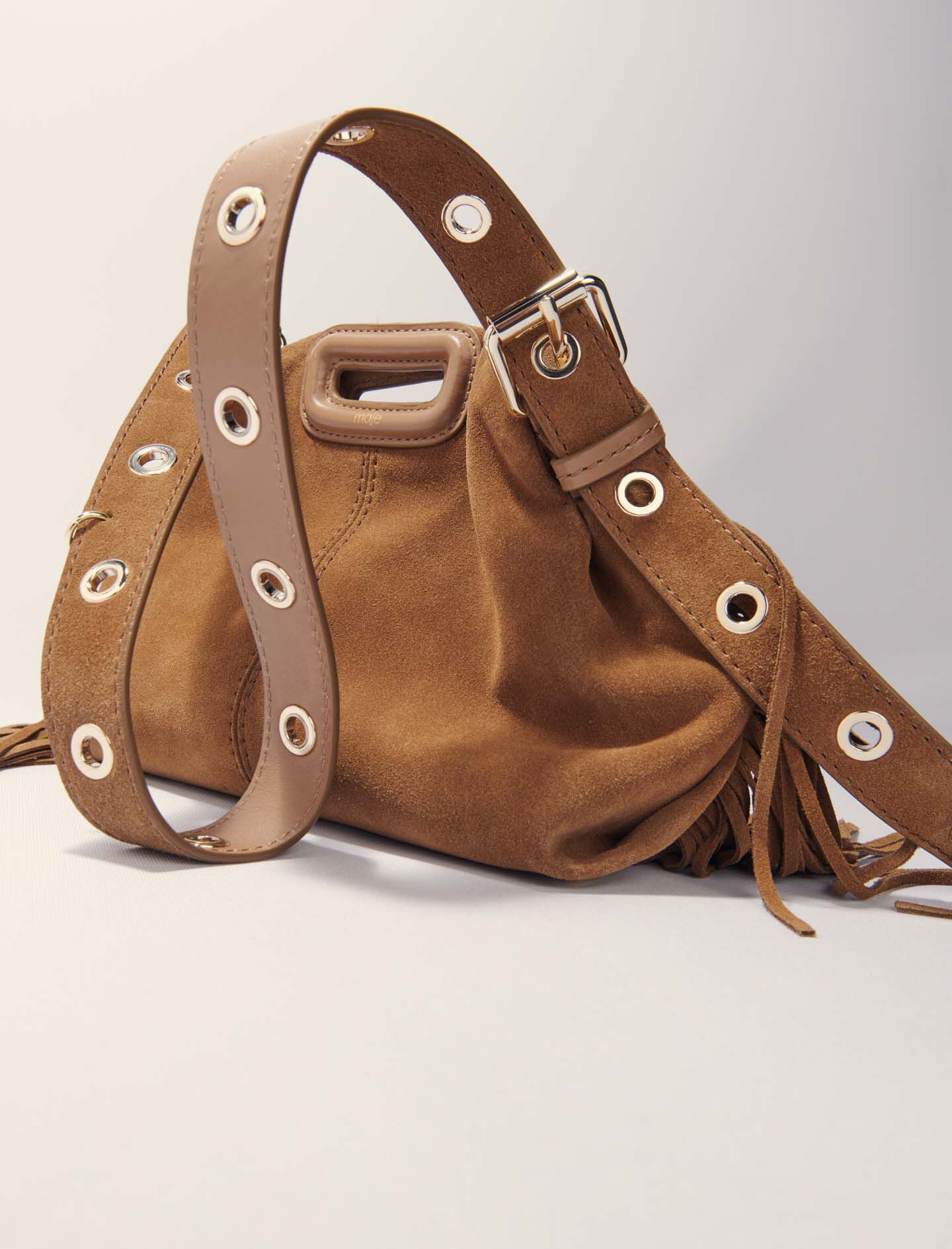 Miss M mini suede bag Brown For Women | Maje
