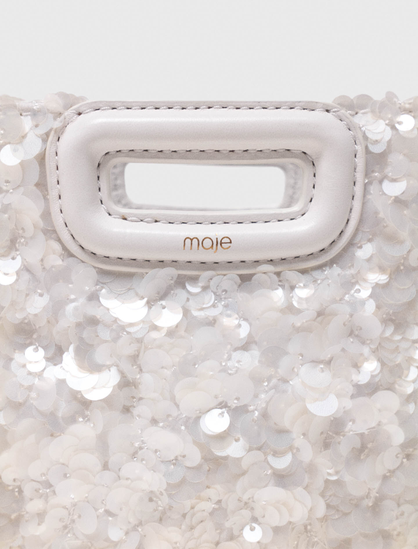 小物 may-mined Sequinned M mini bag White For Women | Maje