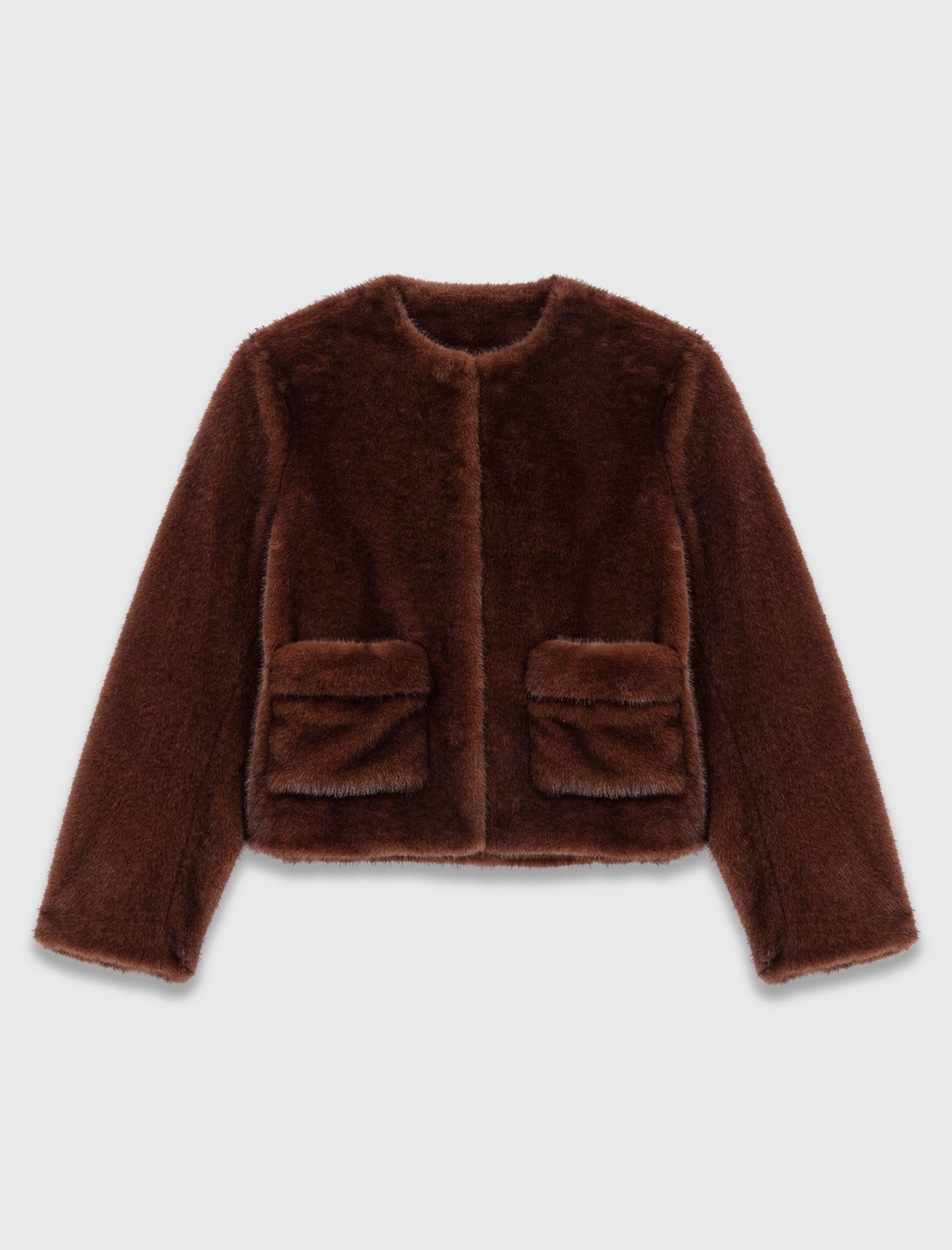 Short faux fur coat Brown For Women | Maje