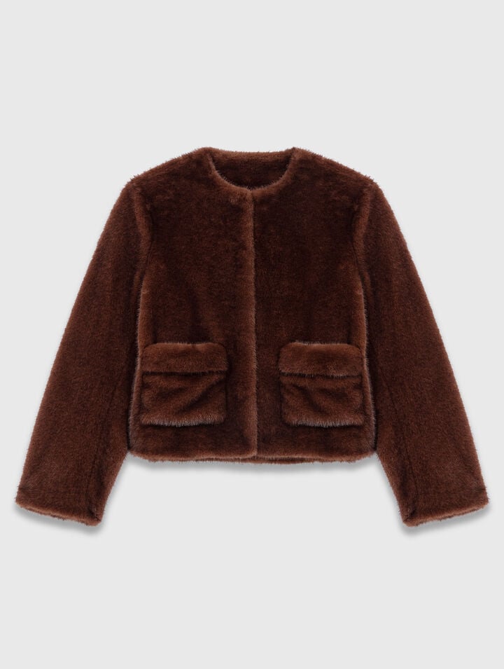 Short faux fur coat