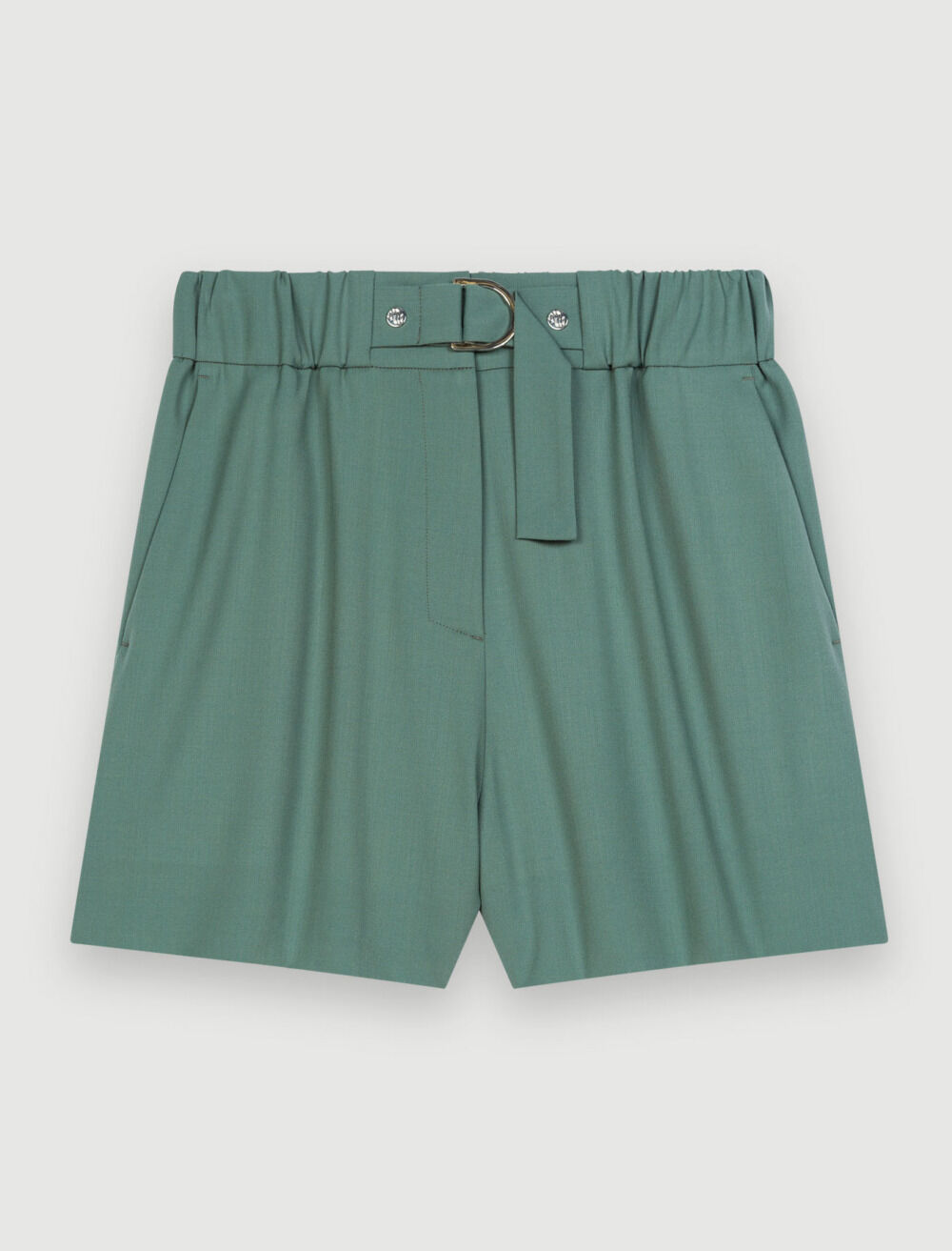 Elasticated tailored shorts Green For Women | Maje