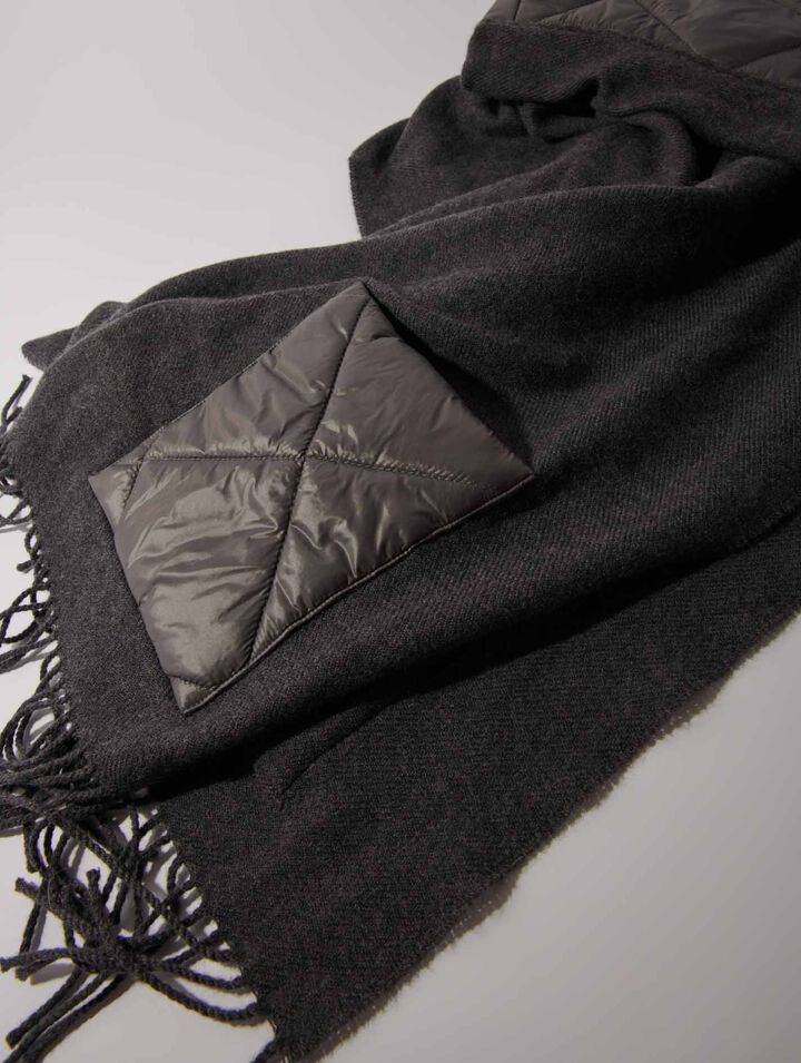 Hooded wool poncho