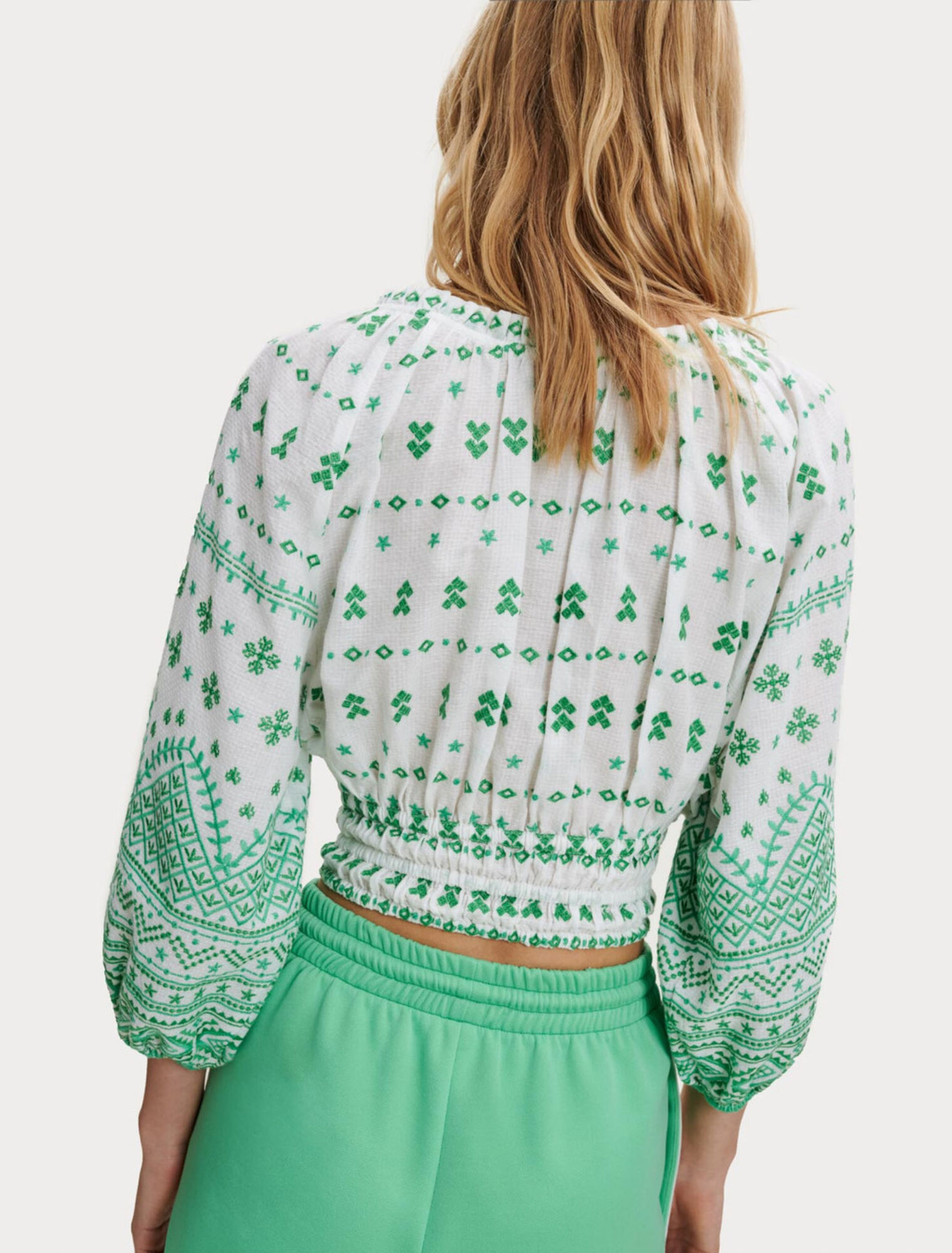 Fully embroidered cotton top