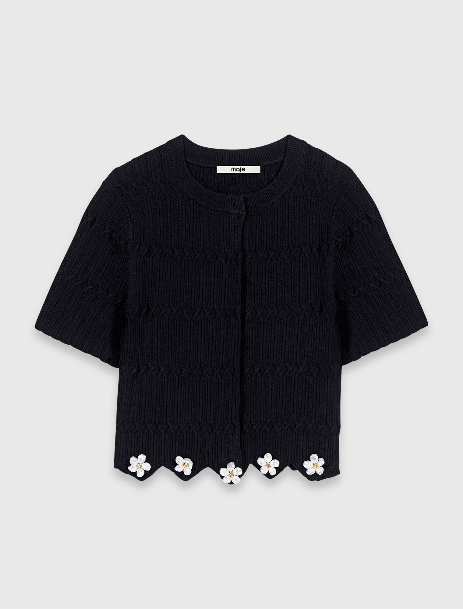Cardigan with floral jewel details