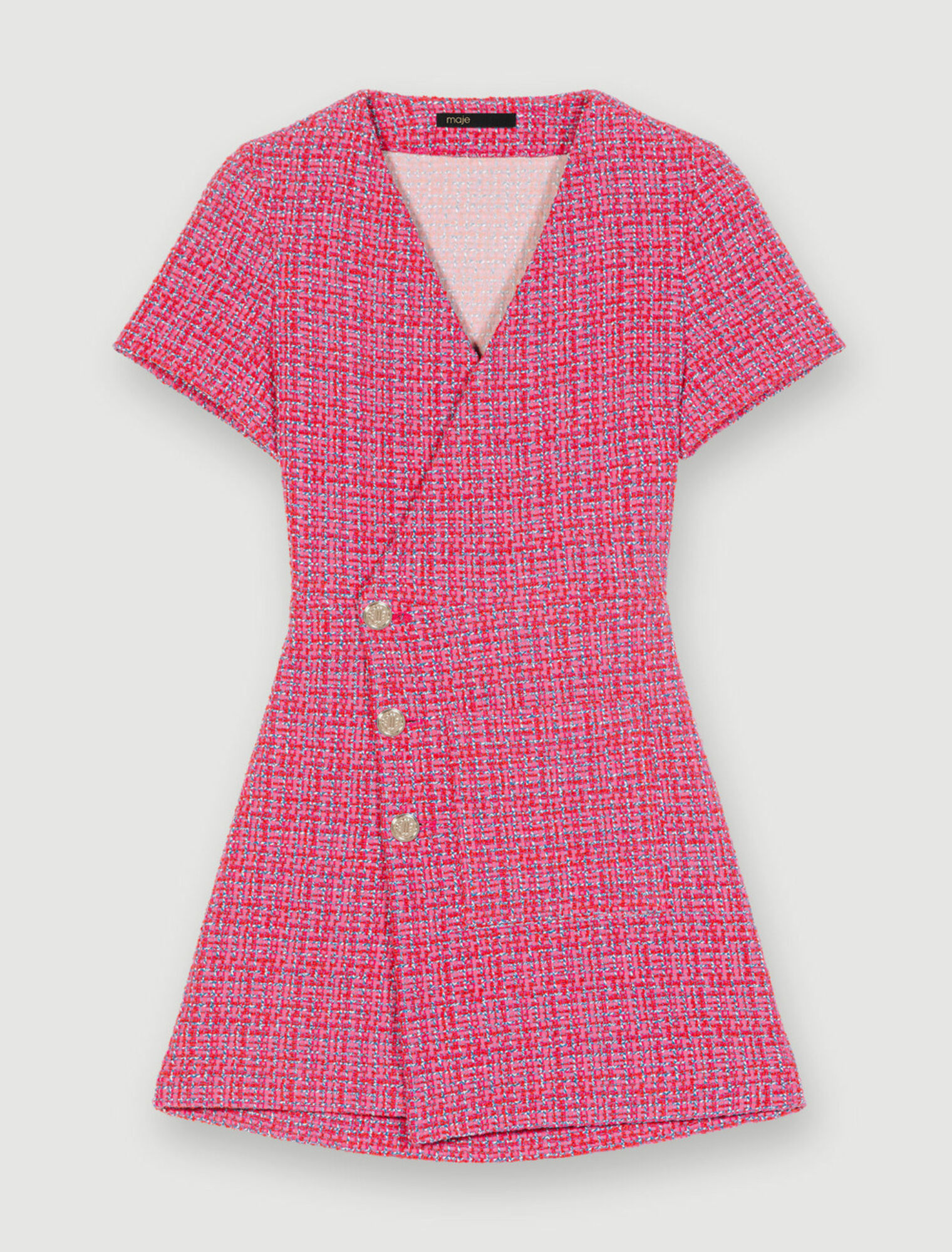 Short open back tweed dress