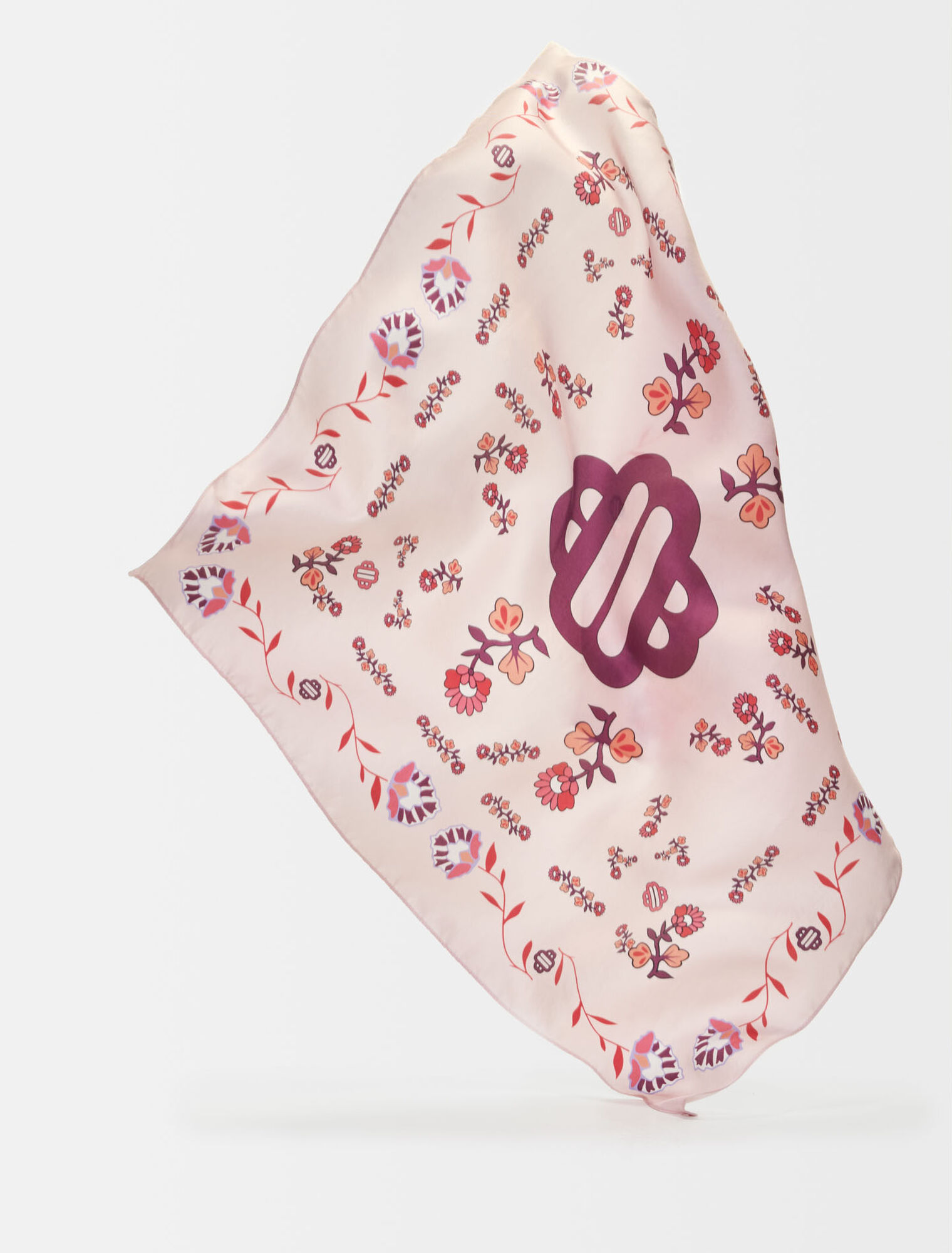 Maje Clover floral print silk scarf