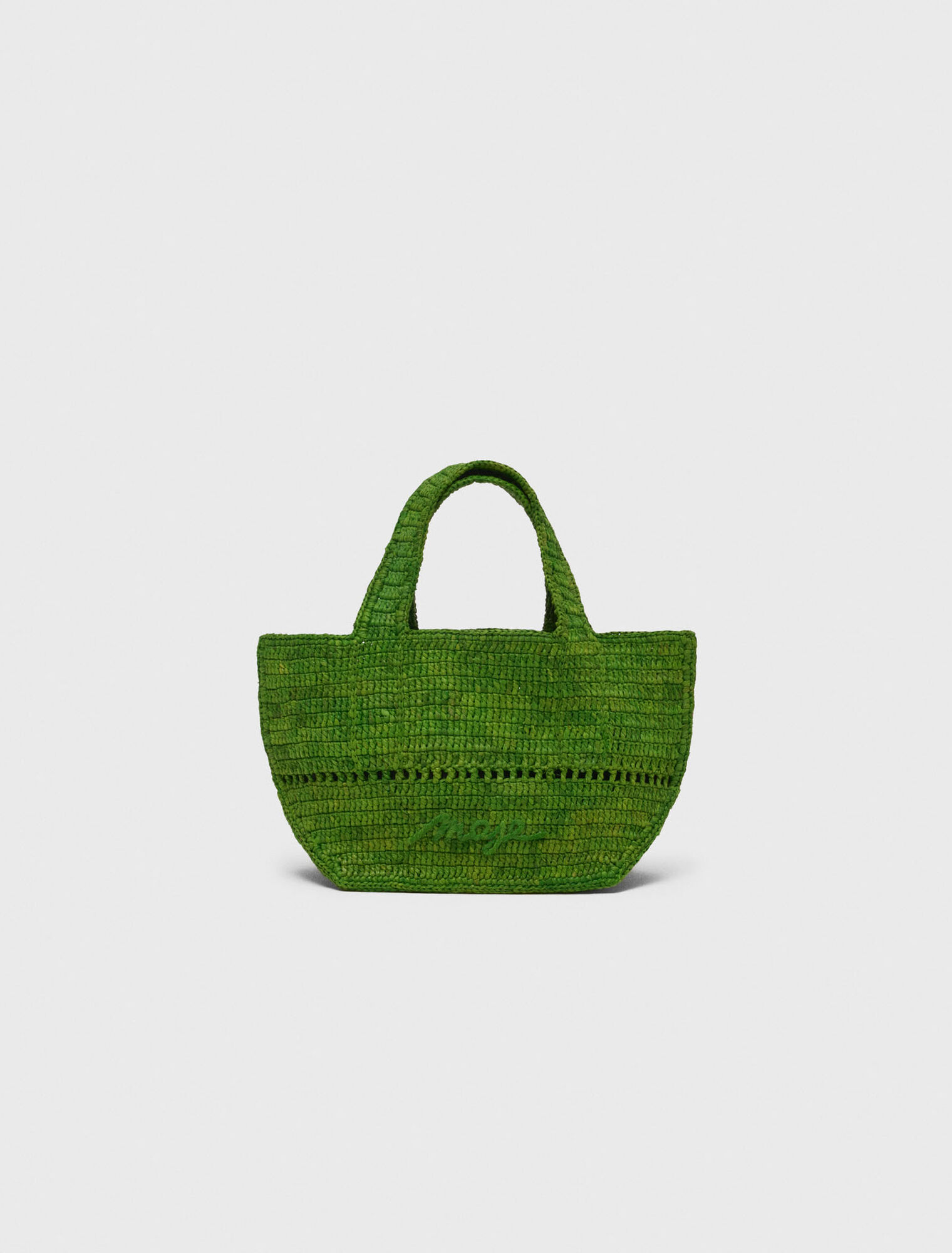 Natural raffia mini tote