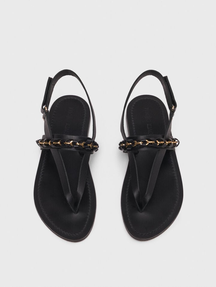 K.Jacques flat leather sandal