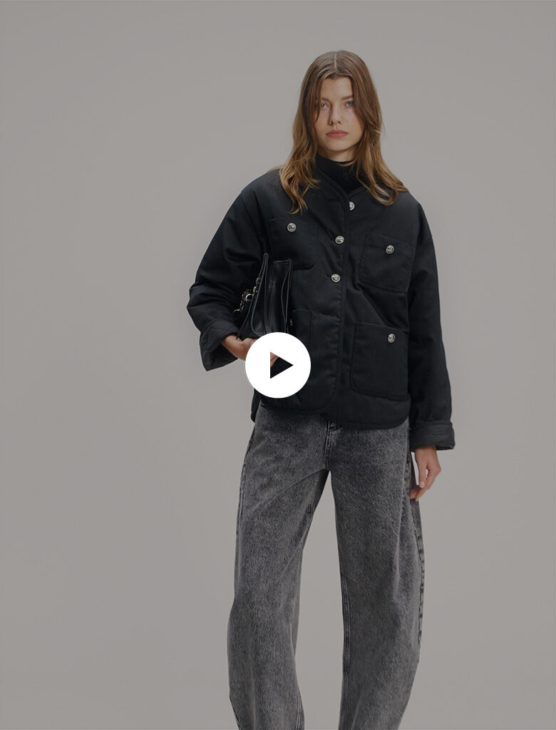 Reversible quilted coat Black / Gray For Women | Maje