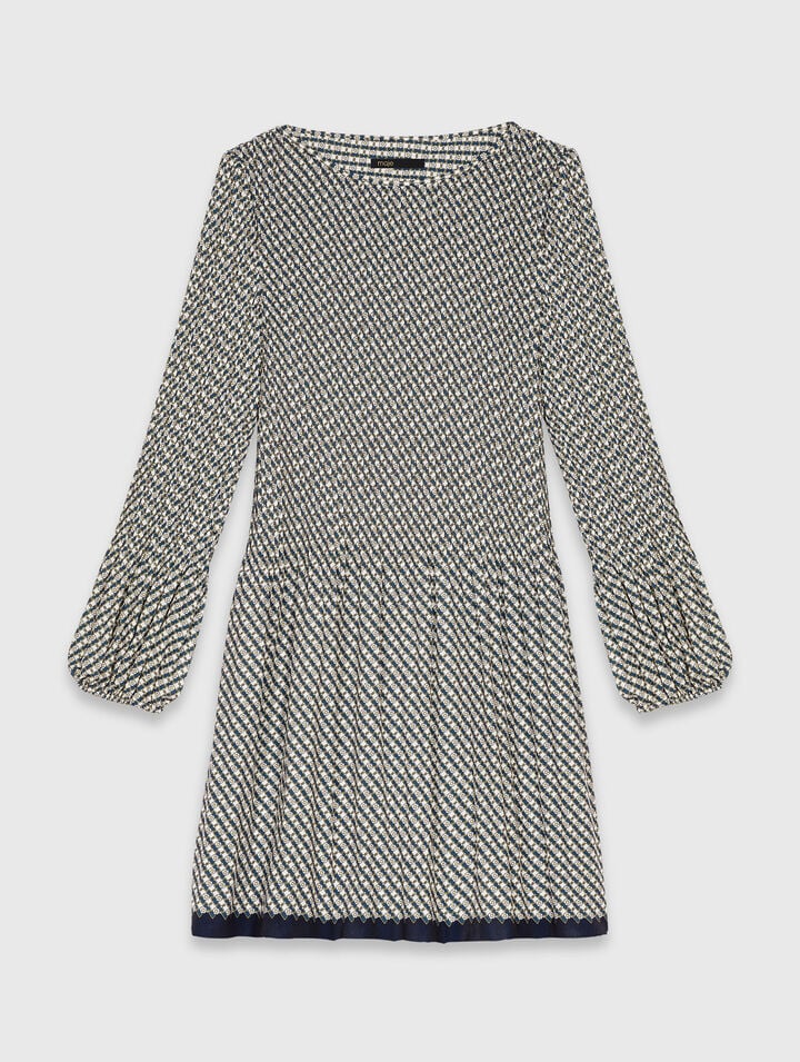 Patterned pleated dress