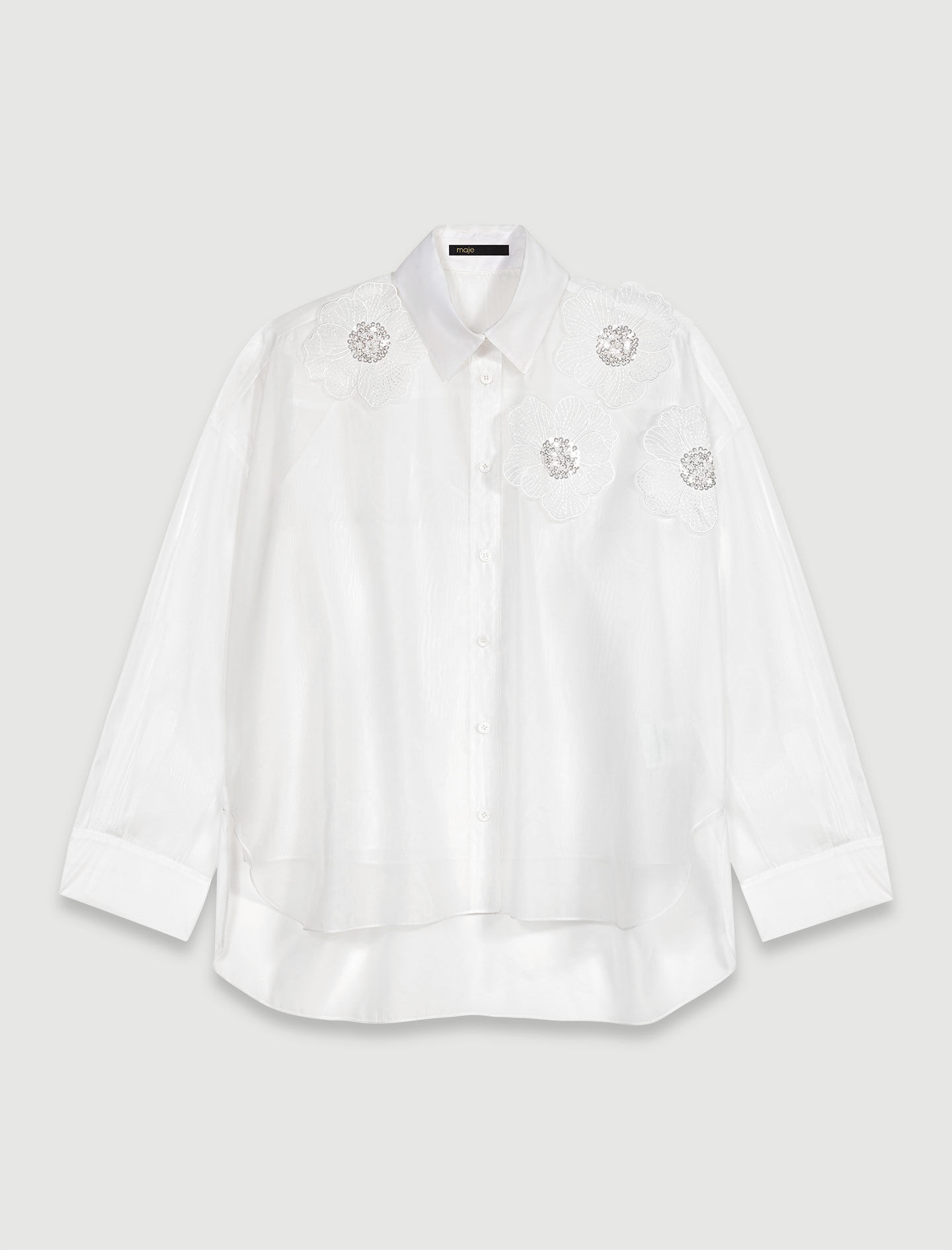 Organza shirt White For Women | Maje