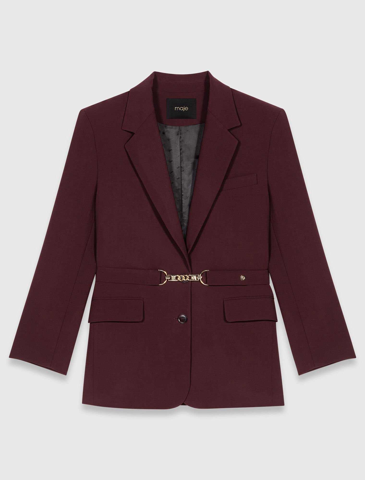 Belted suit jacket