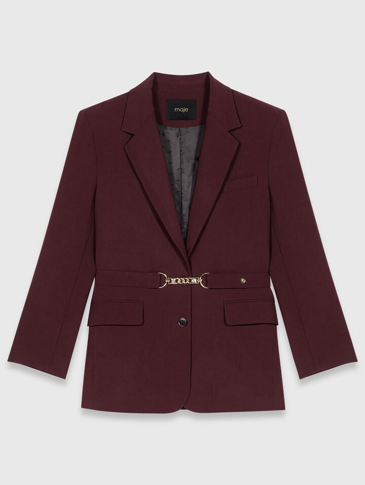 Belted suit jacket