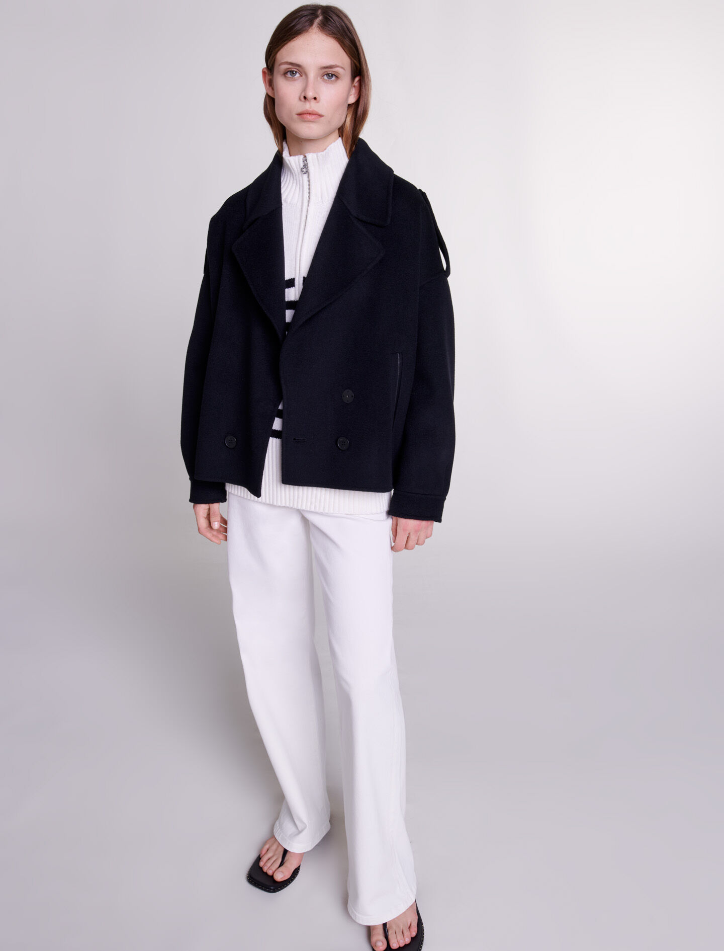 Jacket whool Black / Gray For Women | Maje