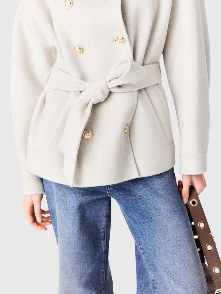 Double-faced mid-length coat