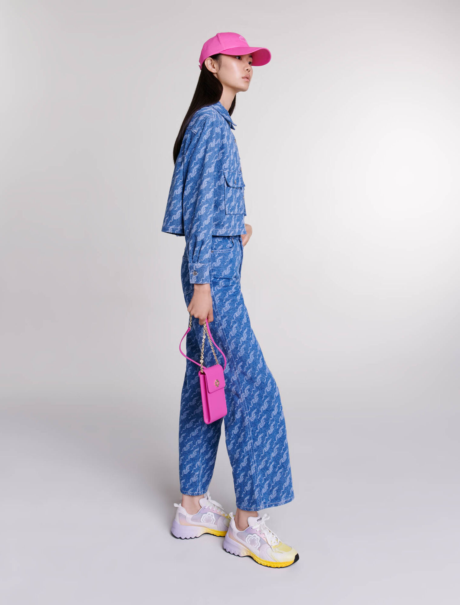 Patterned denim shirt